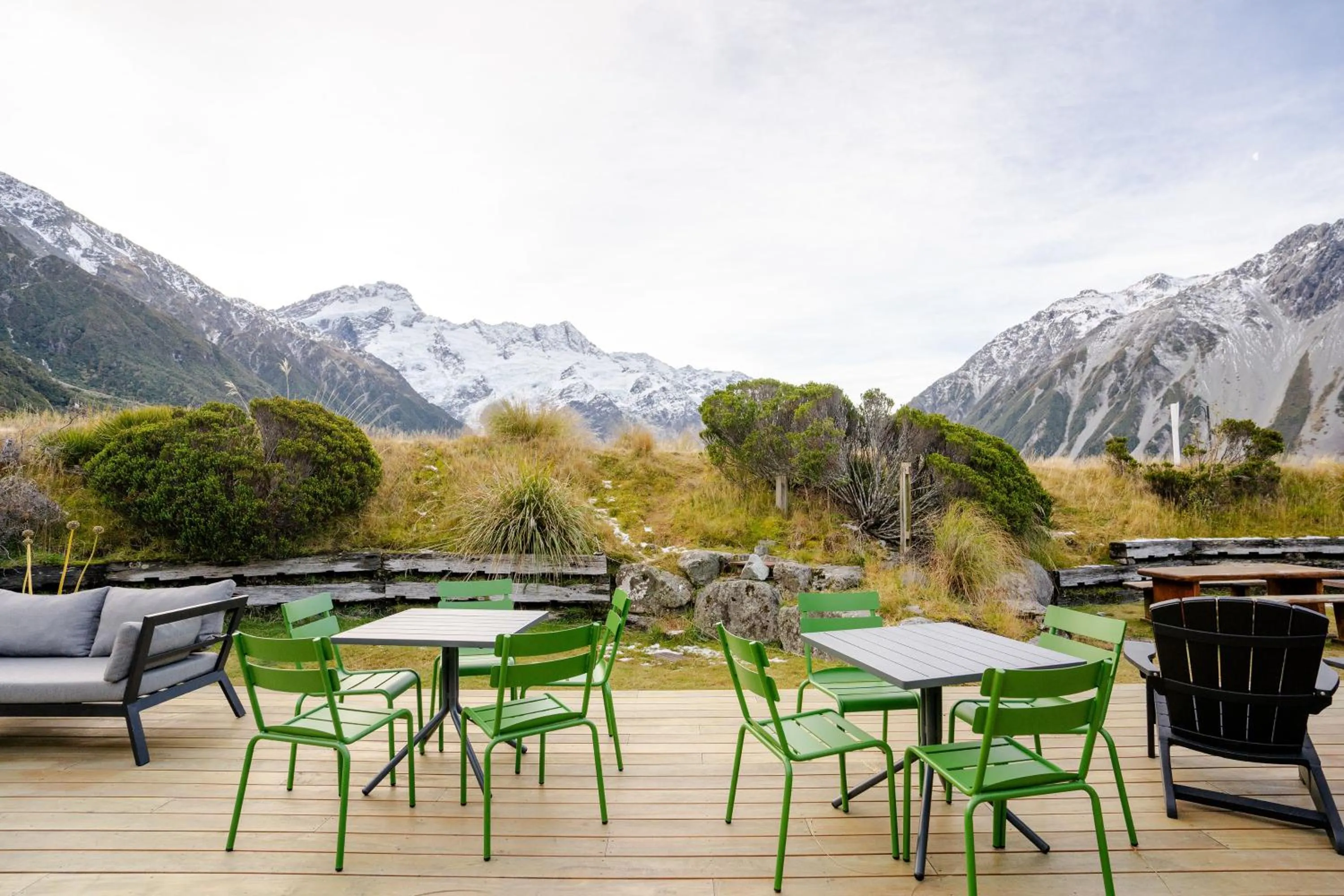Patio in Haka House Hostel Aoraki Mt Cook