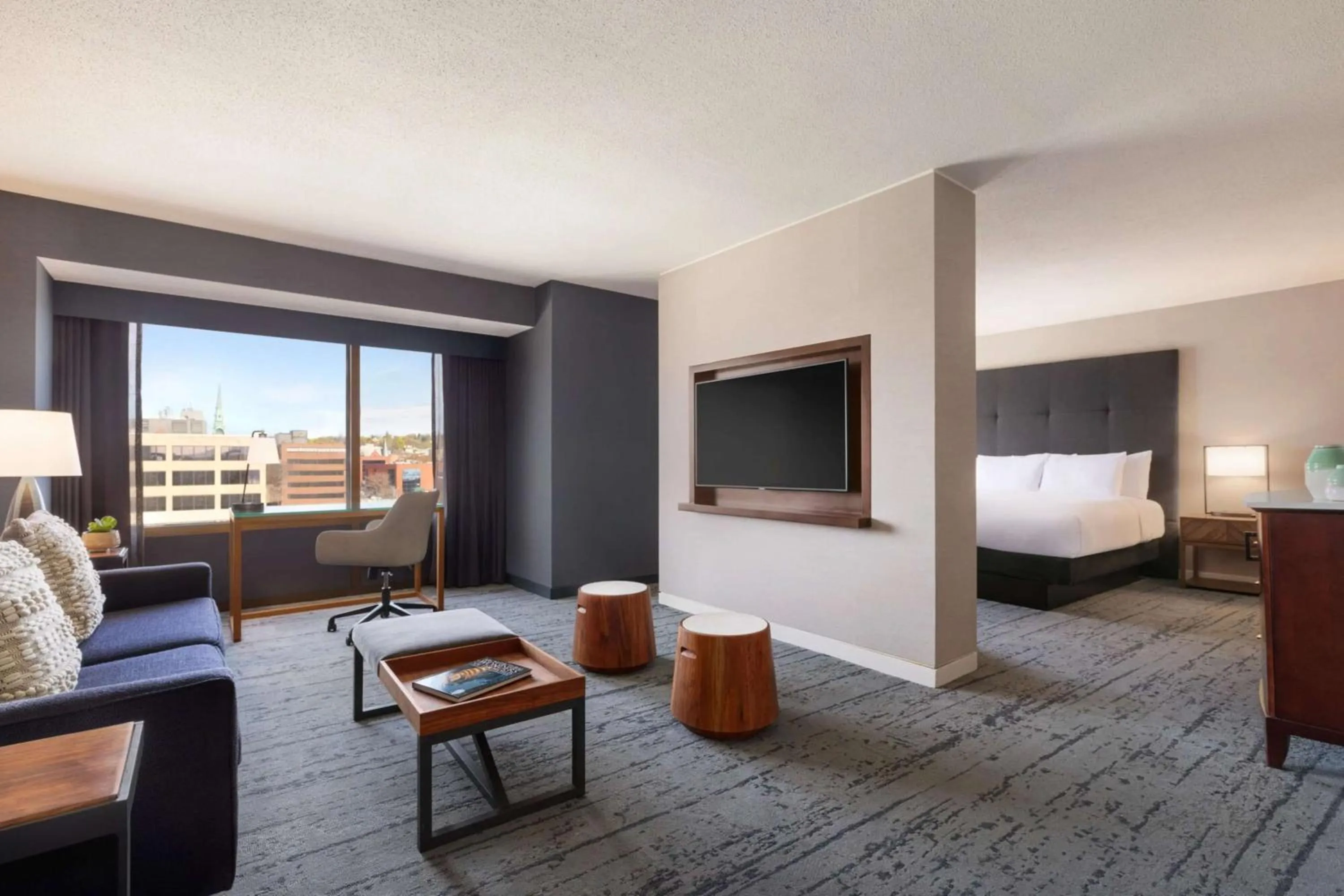 Living room, Bed in Hotel Champlain Burlington, Curio Collection by Hilton