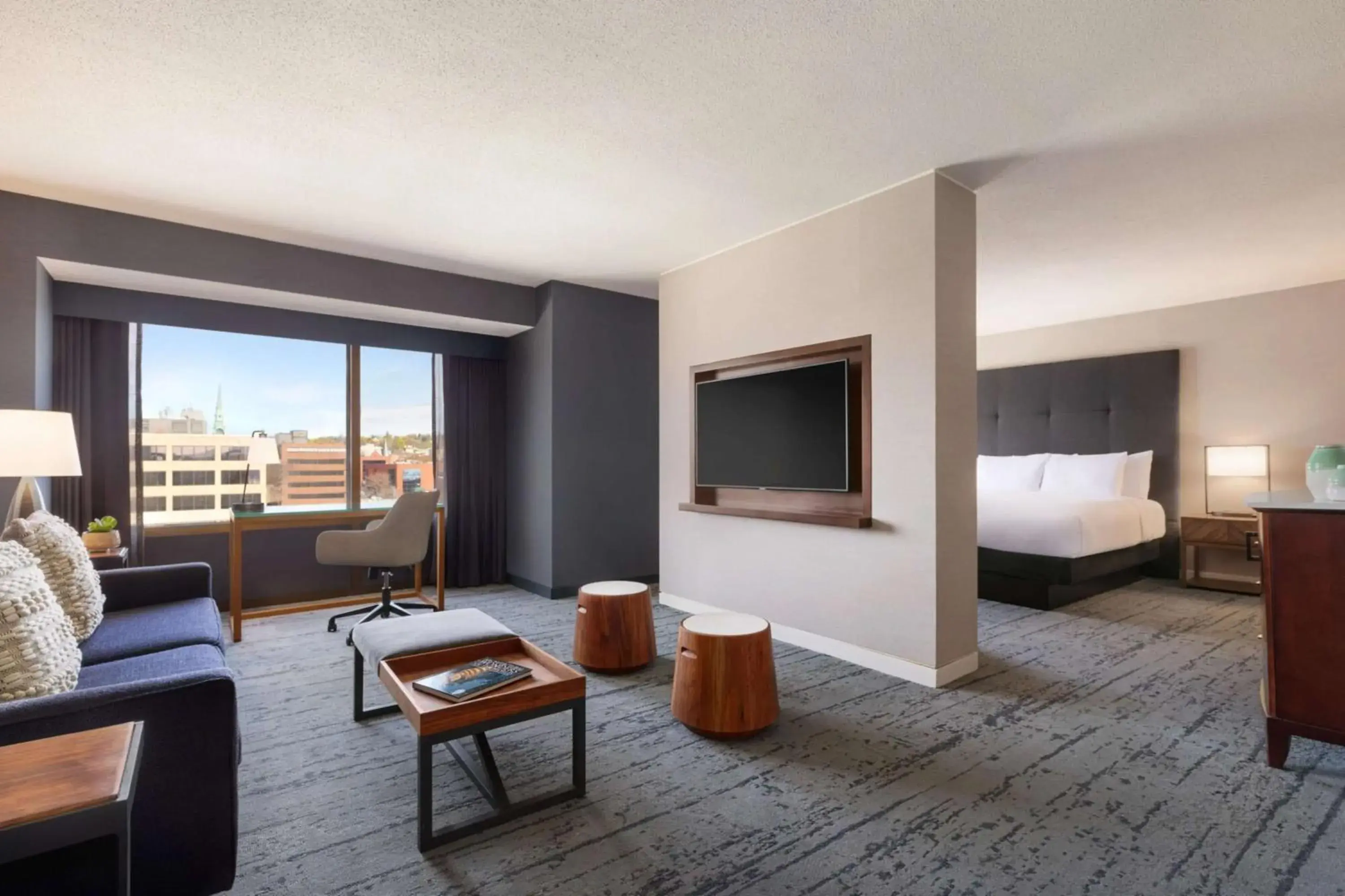 Living room, Bed in Hotel Champlain Burlington, Curio Collection by Hilton Living room, Bed in Hotel Champlain Burlington, Curio Collection by Hilton
