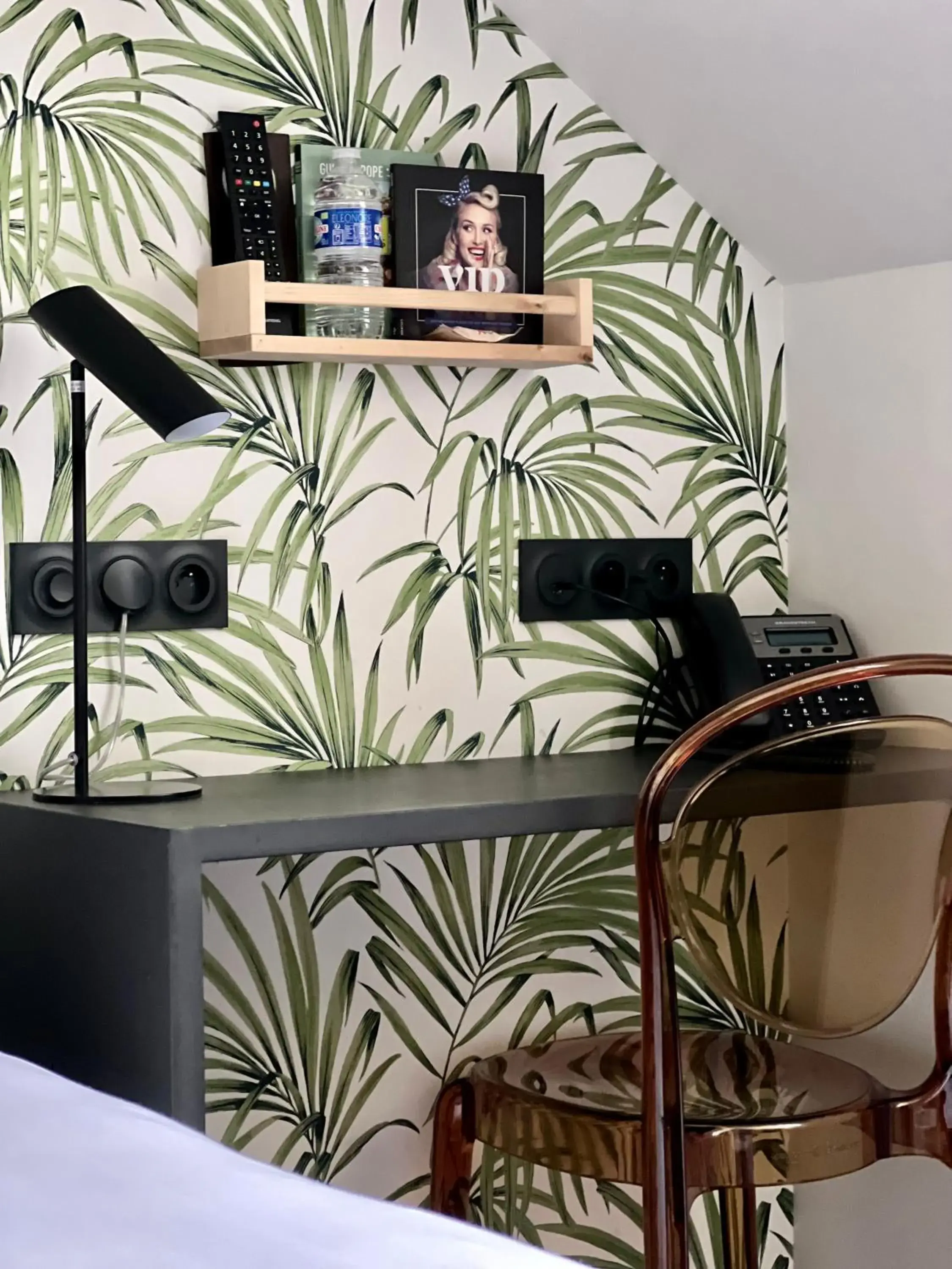 Seating area, Bed in Logis Hotel du Maine Seating area, Bed in Logis Hotel du Maine