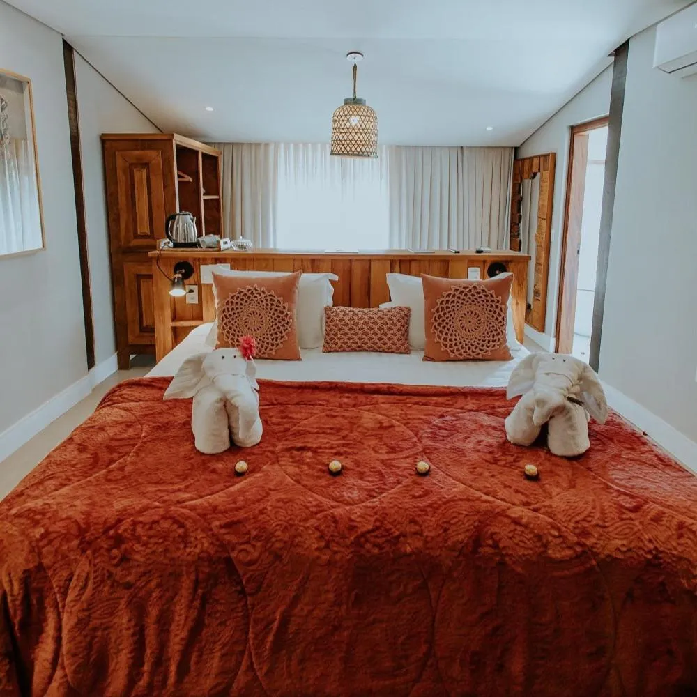 Bed in Hotel Pousada Shangri-la