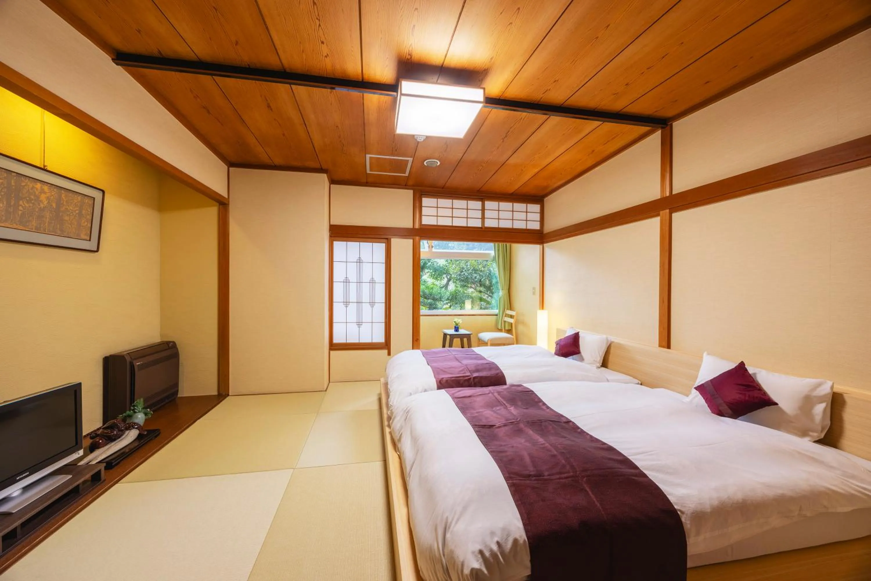 Bed in Ryokan Marumo