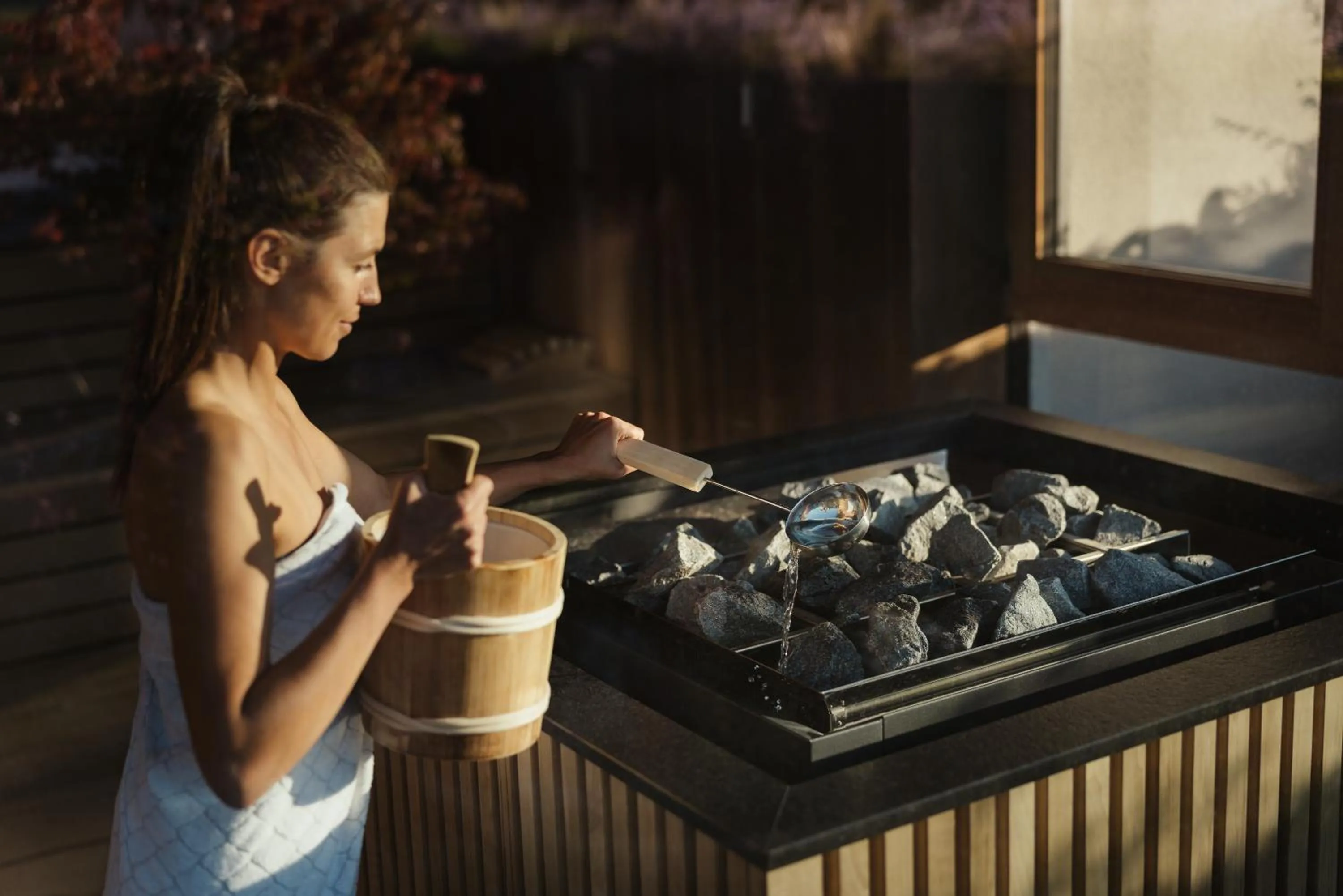 Sauna in Hotel B&B Feldmessner