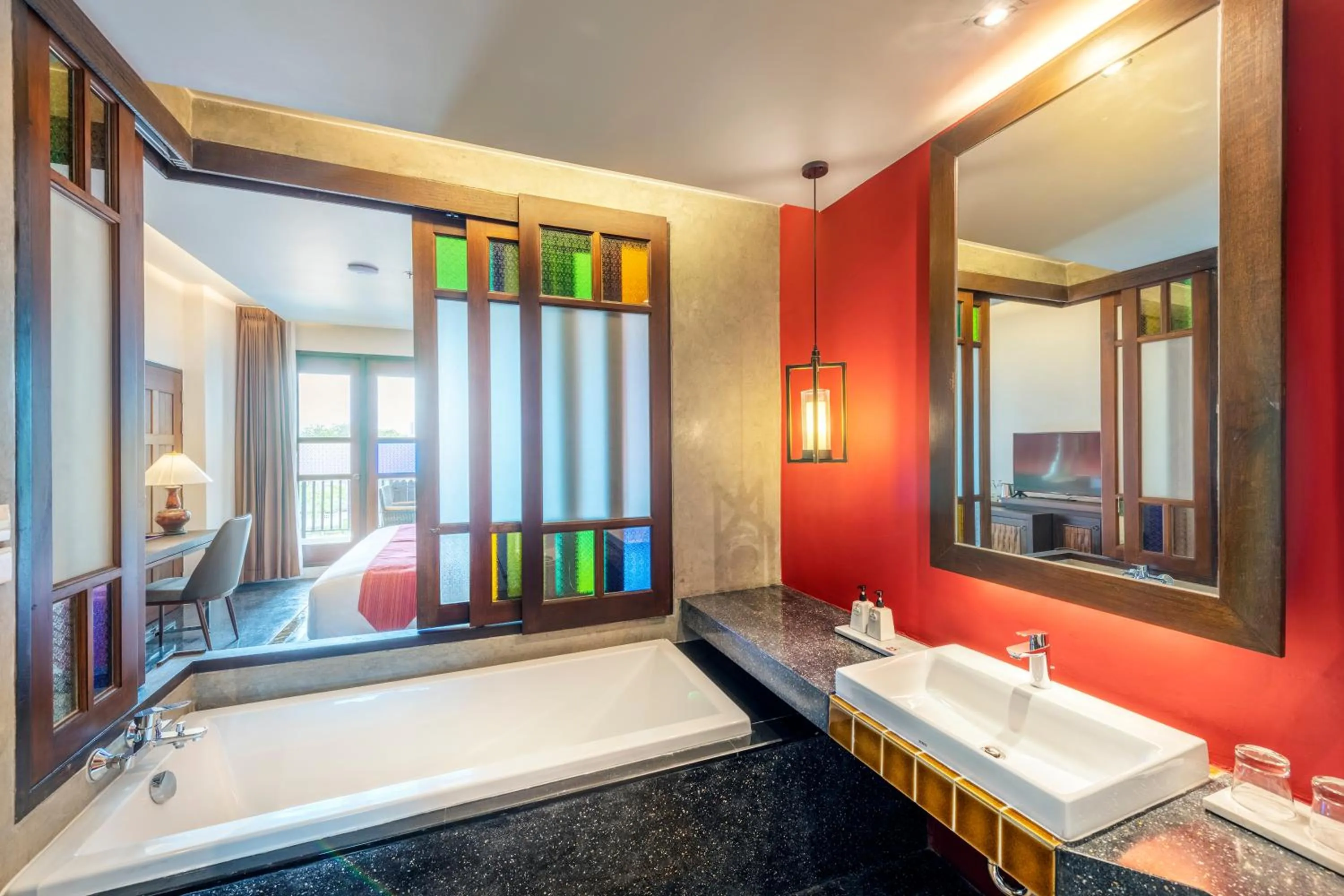 Bathroom, Bed in Monkham Village Hat Yai