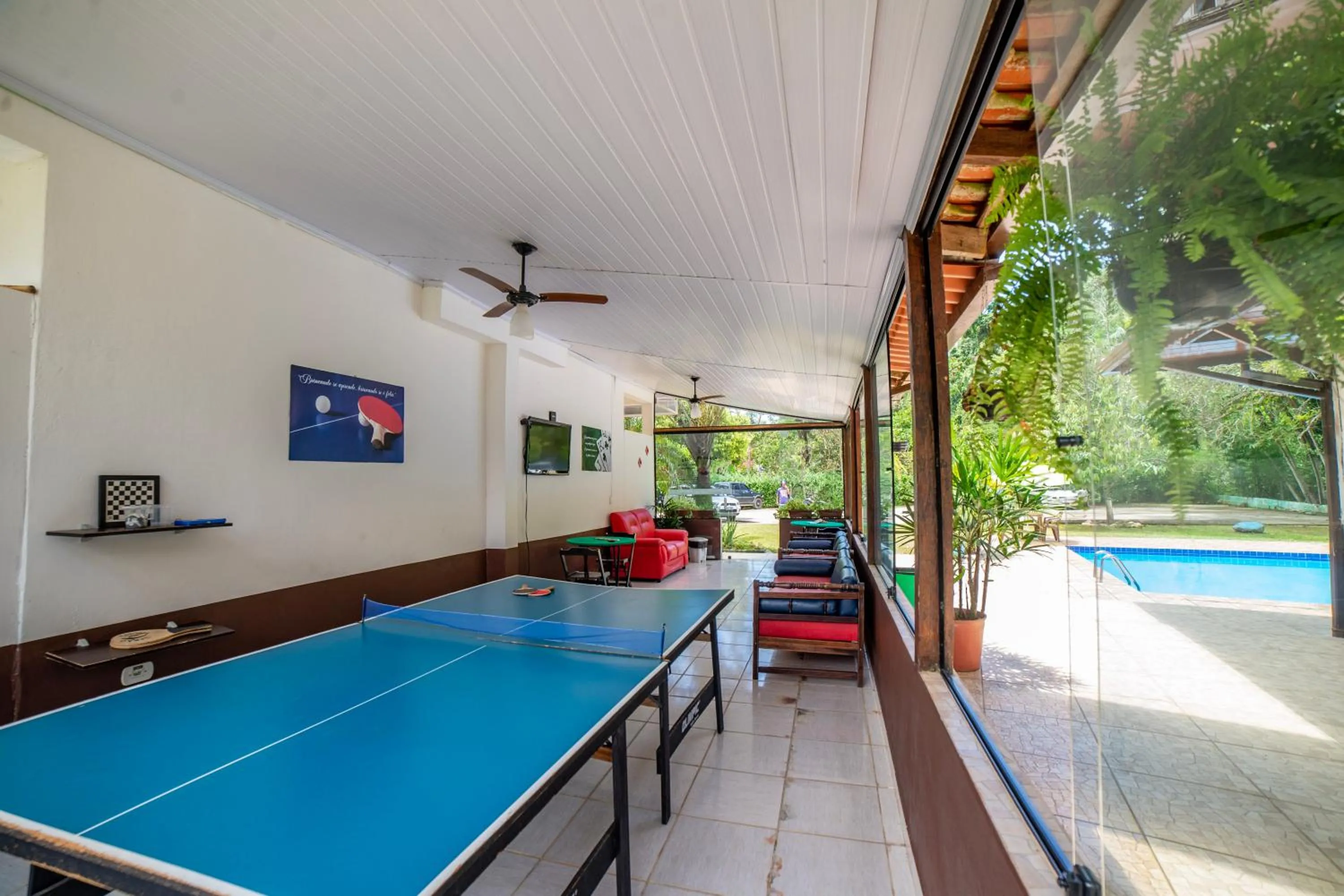 Game Room in Pousada Cantinho do Sossego localizada do lado Norte de Paraty próxima as Praias de Sao Gonçalo São Gonçalinho Aldeia dos Pataxós Cachoeira do Crepusculo Ilha do Pelad e muito mais