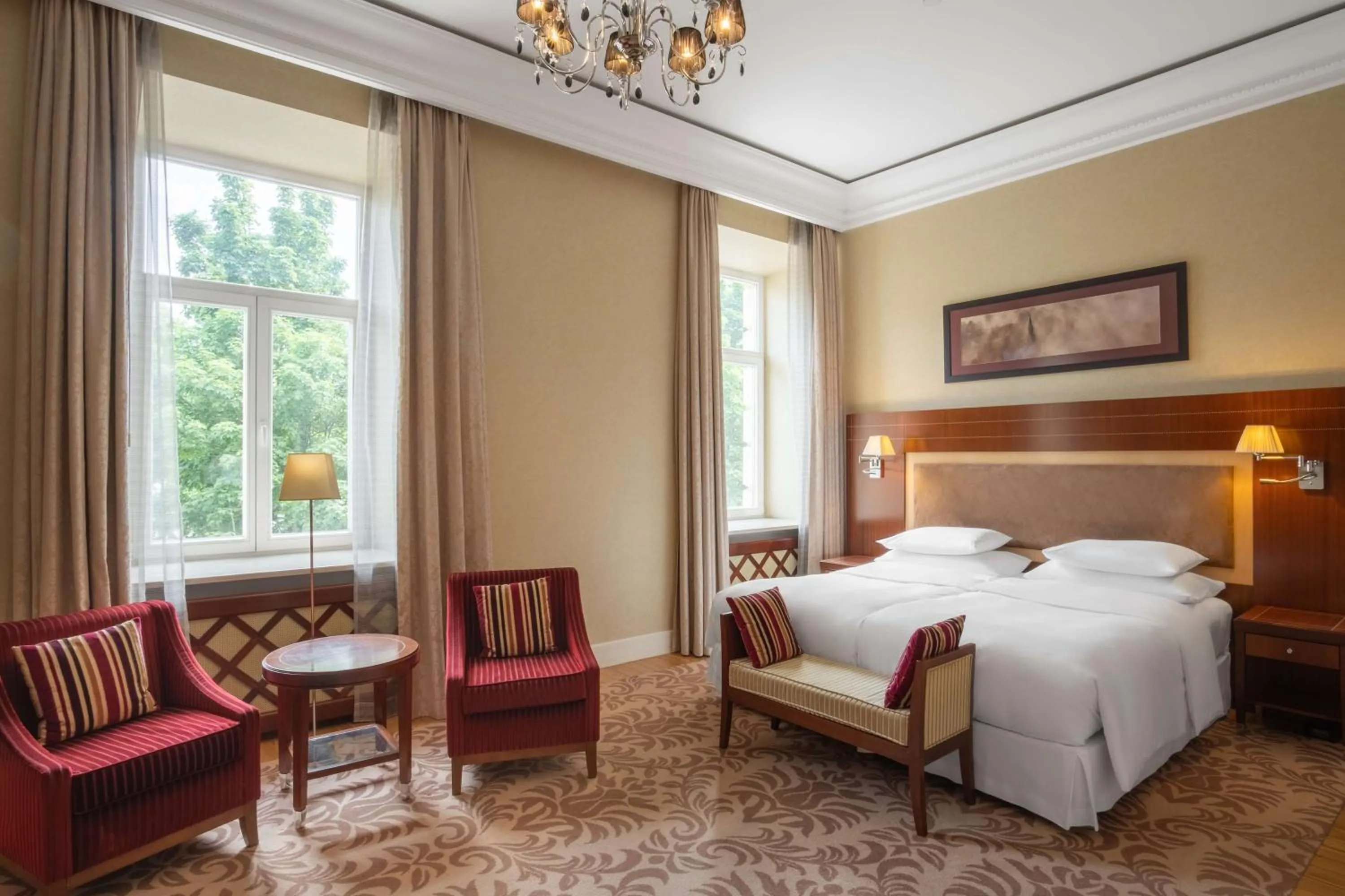 View (from property/room), Bed in Grand Hotel Kempinski Vilnius