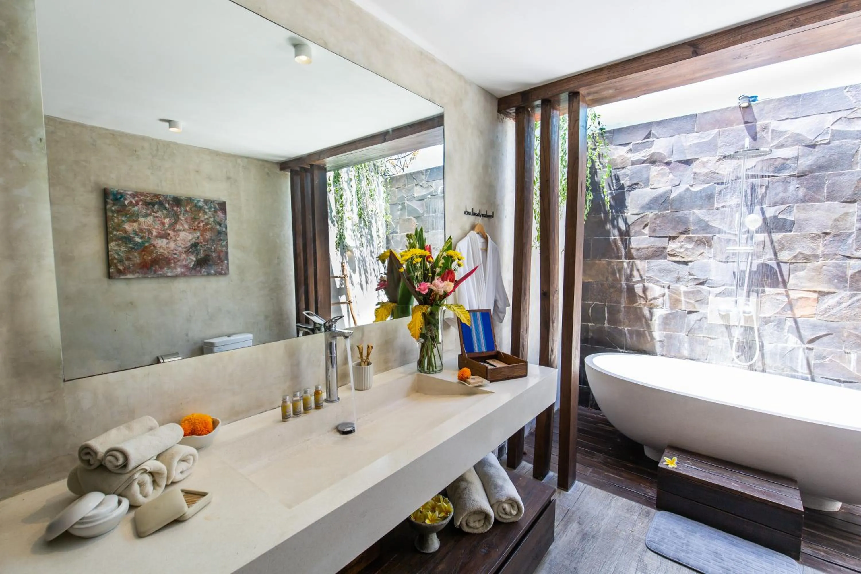 Bathroom, Bed in Delight ART Villas