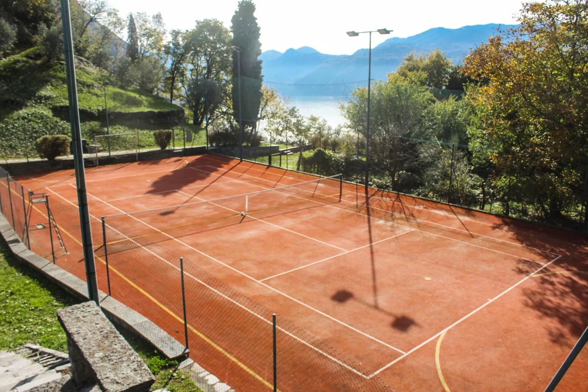 Tennis court in Castello di Vezio in the Village