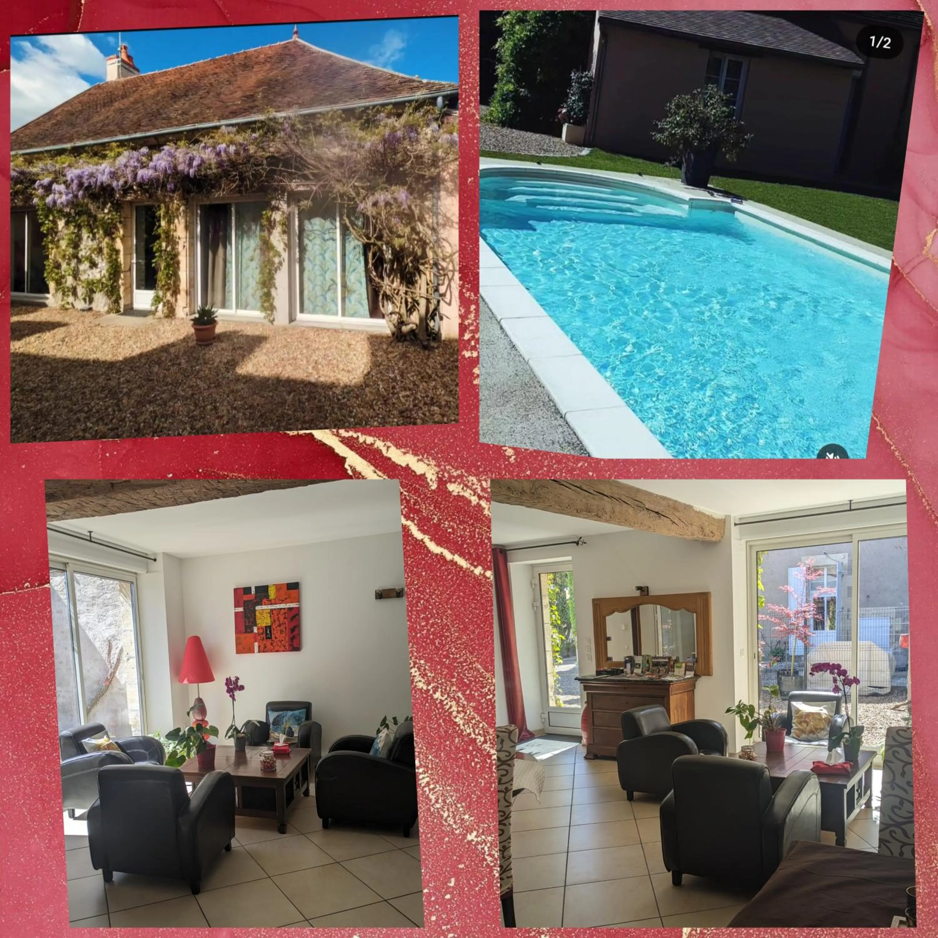 Pool view in Chambres d'hôtes des Ducs Ô Calme de Nevers