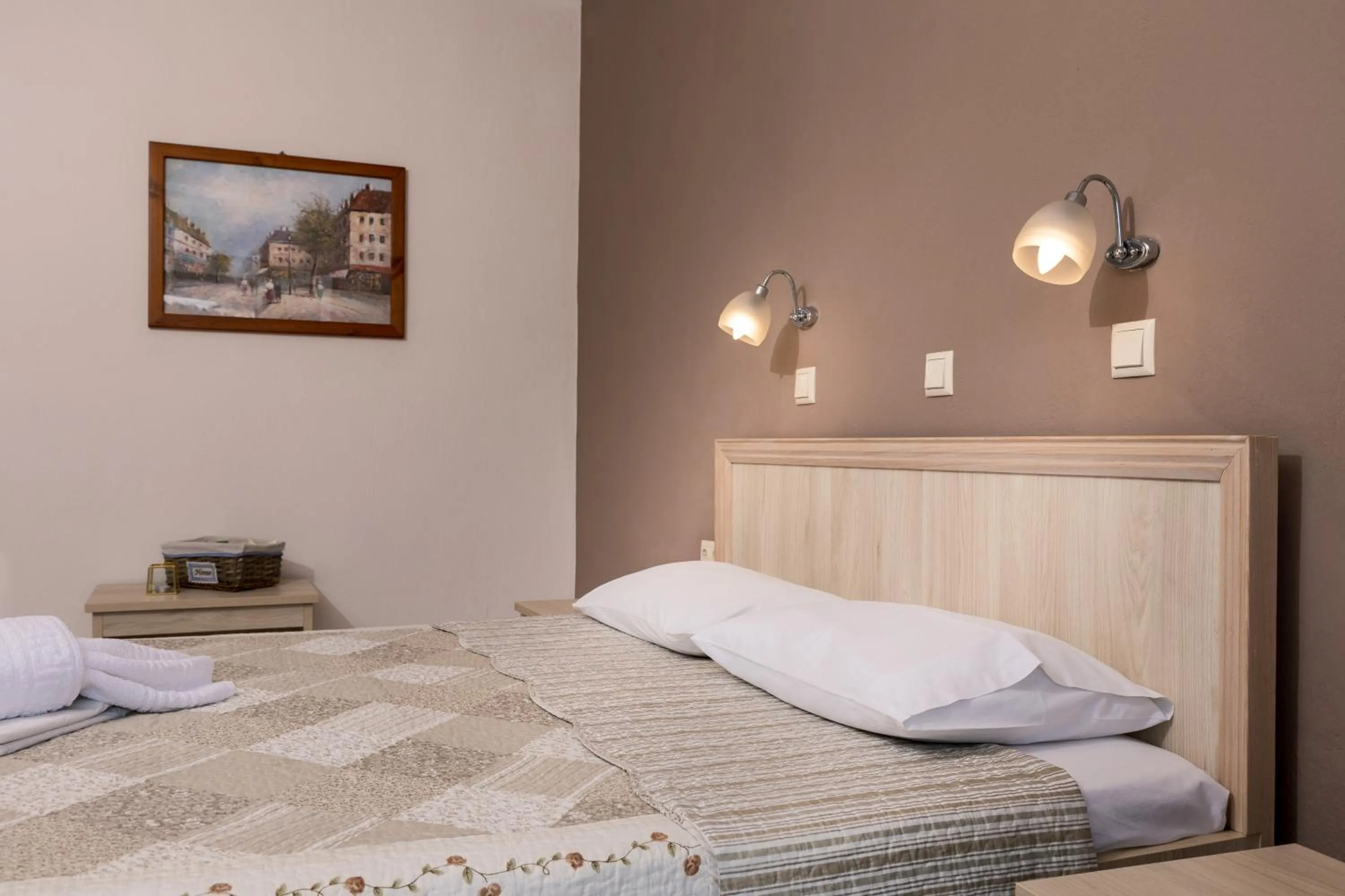 Bed in Katerina Rooms & Apartments