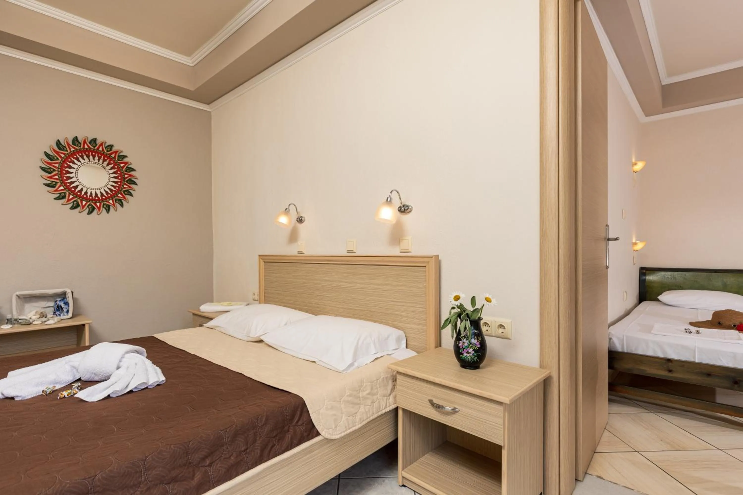 Bed in Katerina Rooms & Apartments