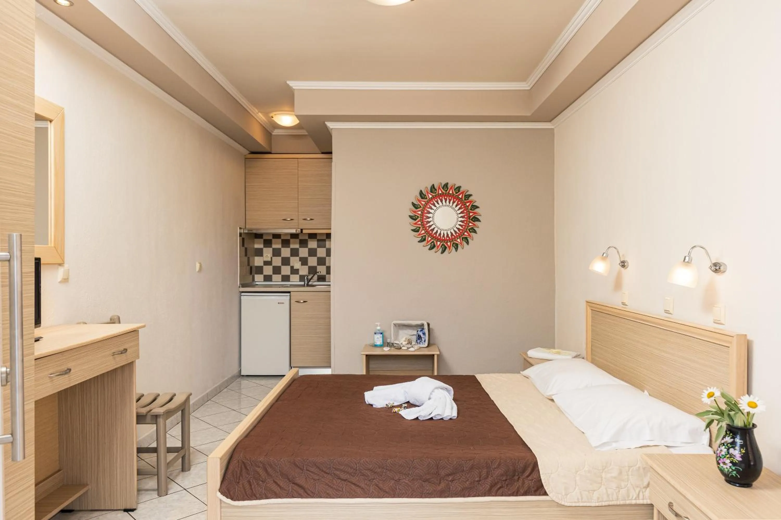 Bed in Katerina Rooms & Apartments