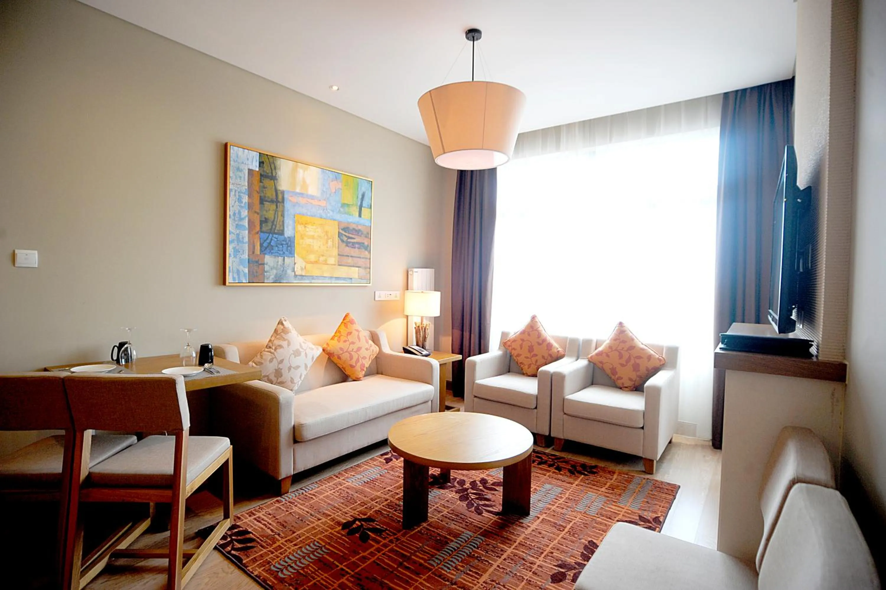 Living room in Wanda Jin Suites Changbaishan