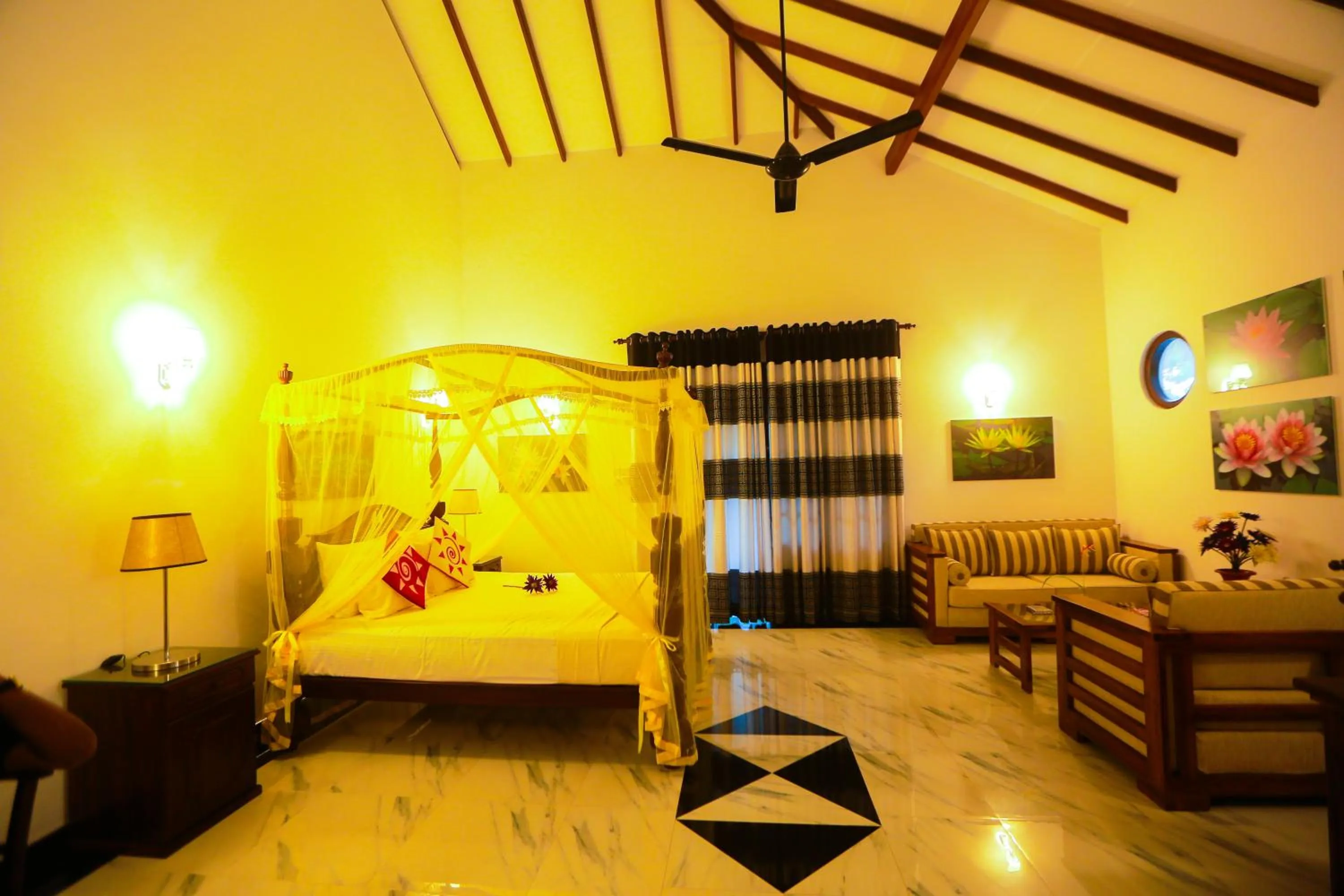 Living room, Bed in SRI LANKAN VILLA