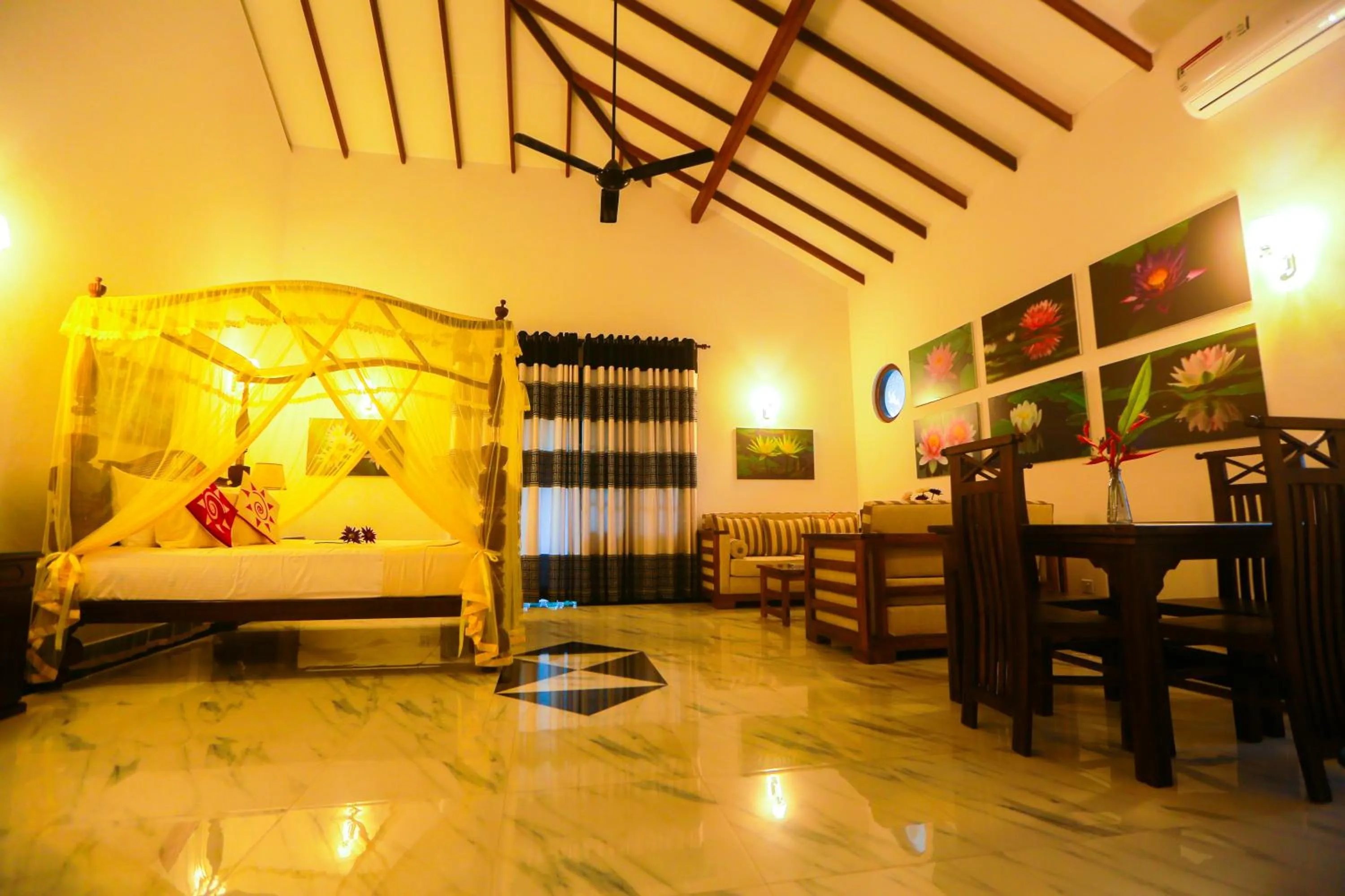 Seating area, Bed in SRI LANKAN VILLA