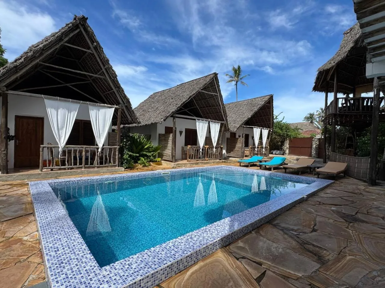 Swimming pool in Bitcoin Beach Hotel Zanzibar