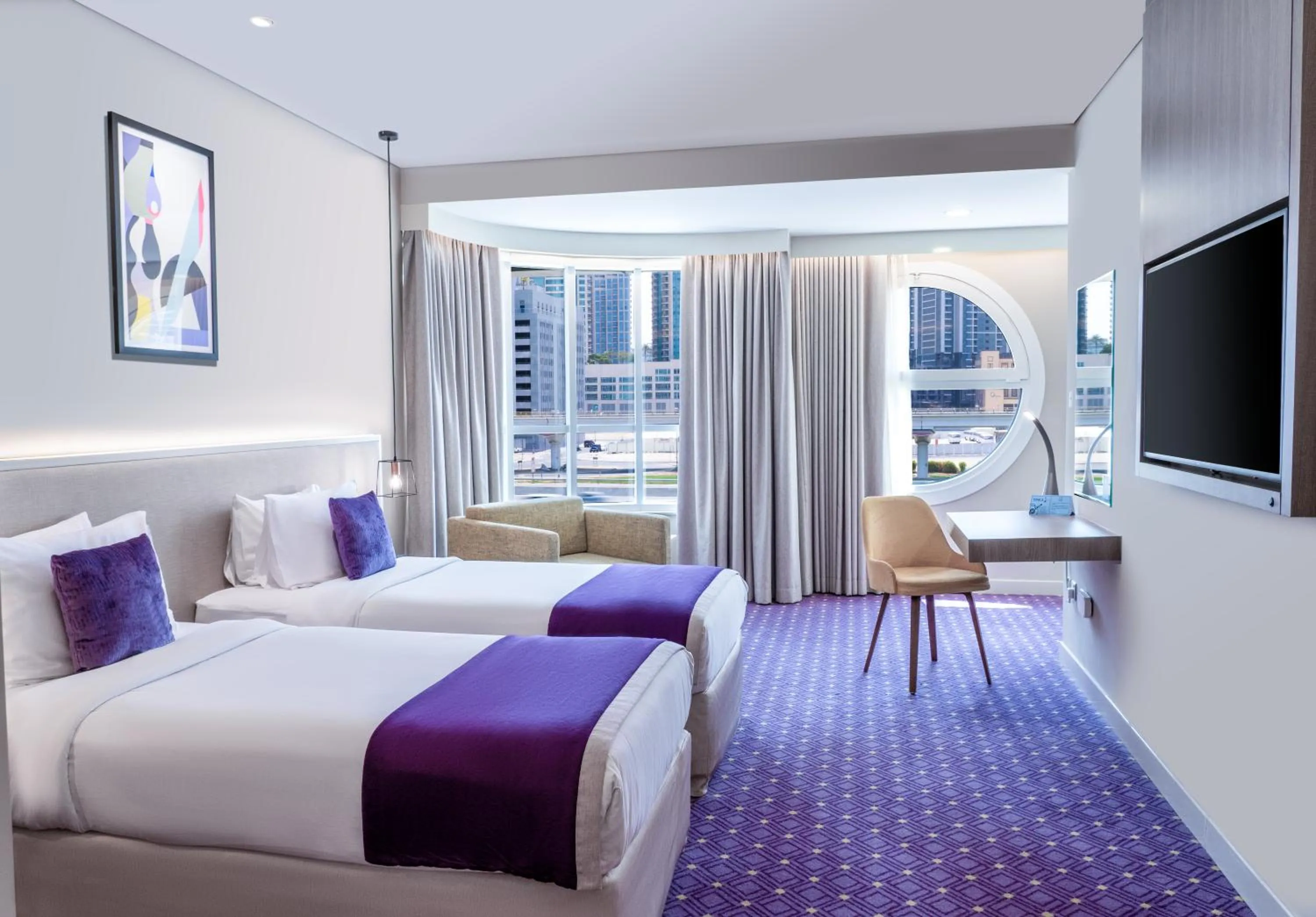 View (from property/room), Bed in Leva Hotel and Suites, Opposite Downtown