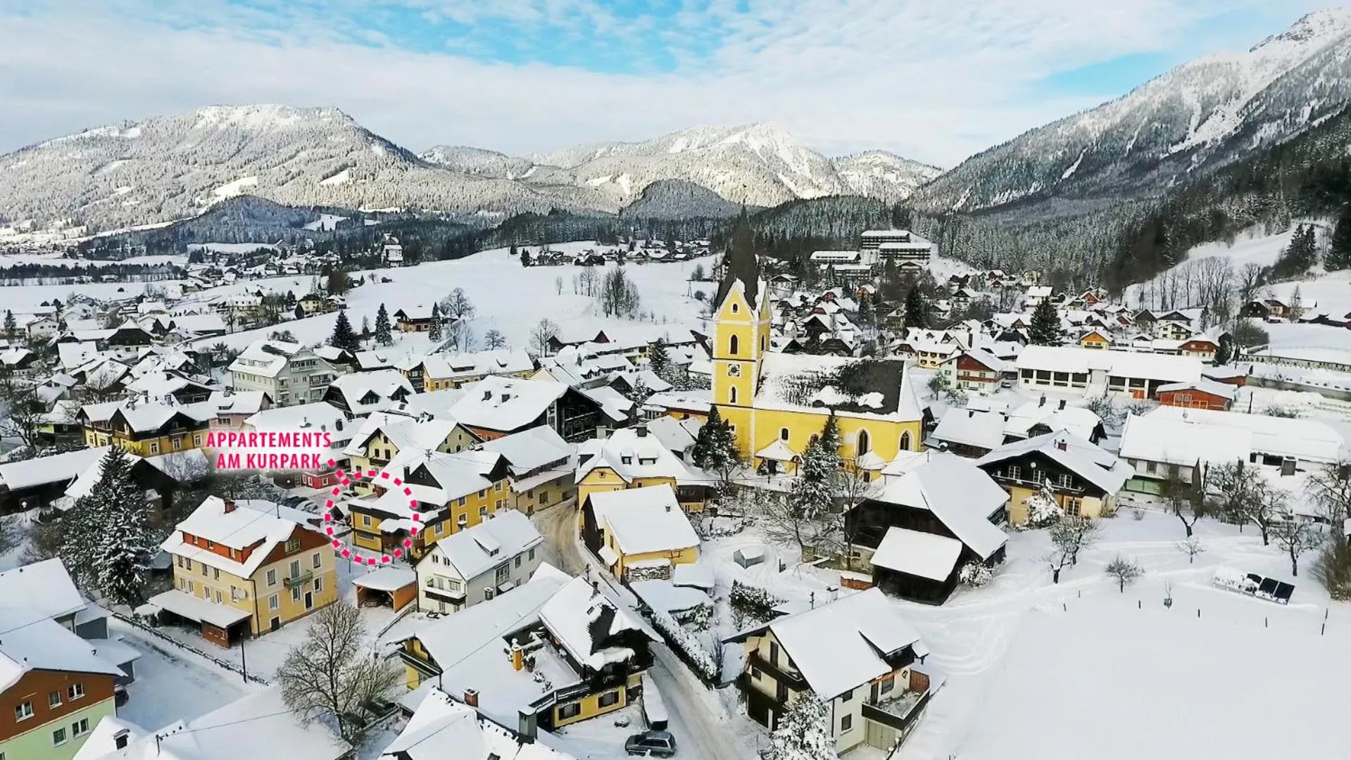 Bird's eye view in Appartements am Kurpark