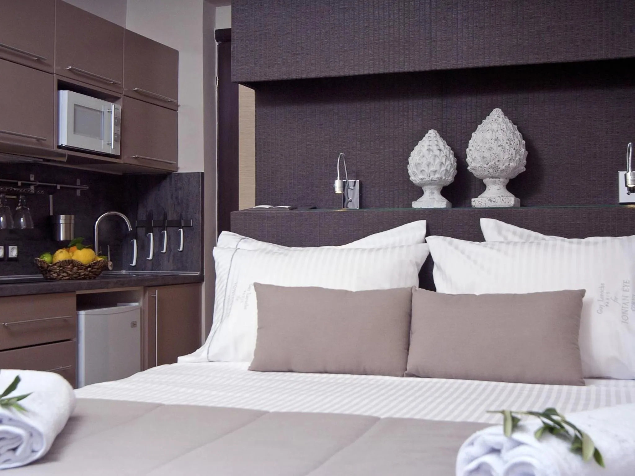 Bed in Ionian Eye Design Studios & Spa