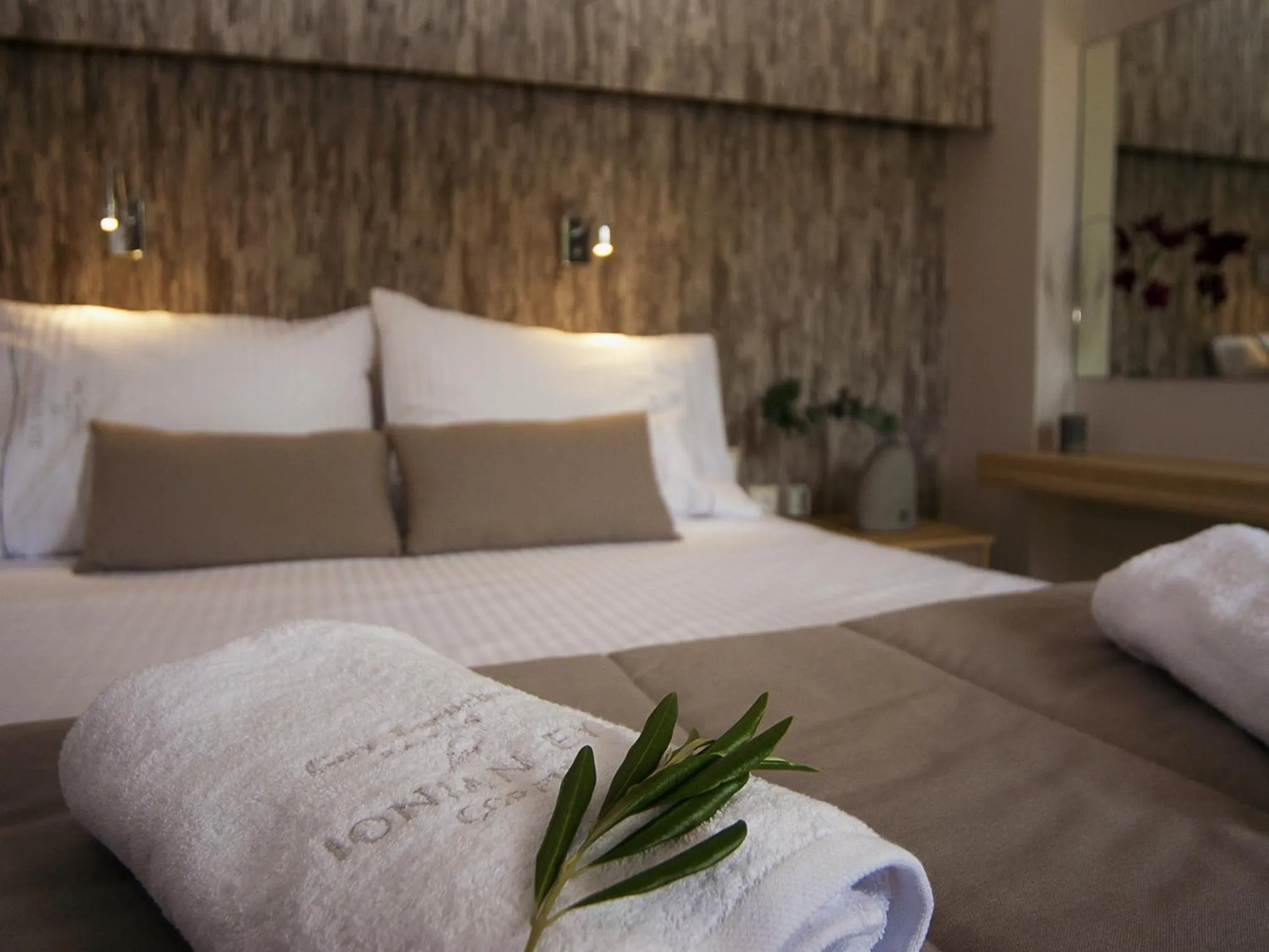 Bed in Ionian Eye Design Studios & Spa