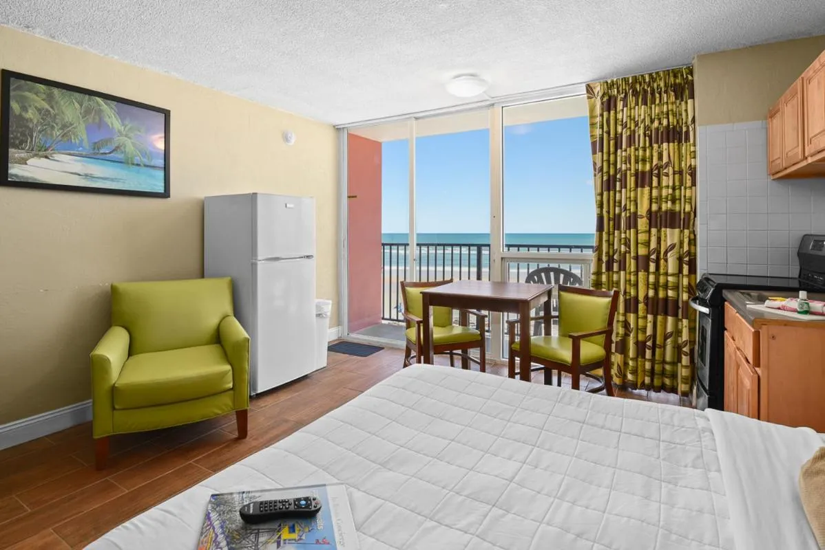 Bed in Cove Motel Oceanfront