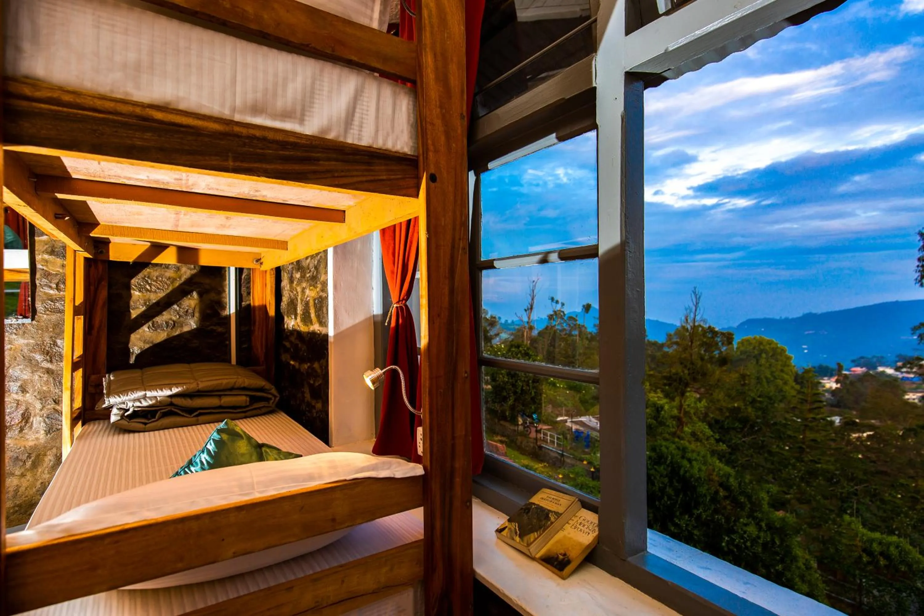 Natural landscape, Bed in Zostel Kodaikanal