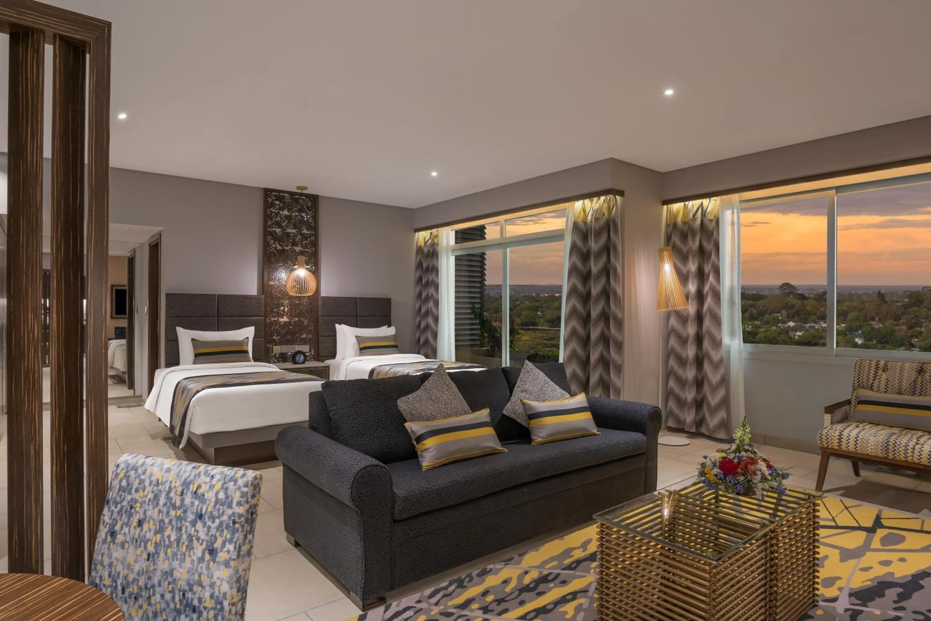 Living room, Bed in Neelkanth Sarovar Premiere