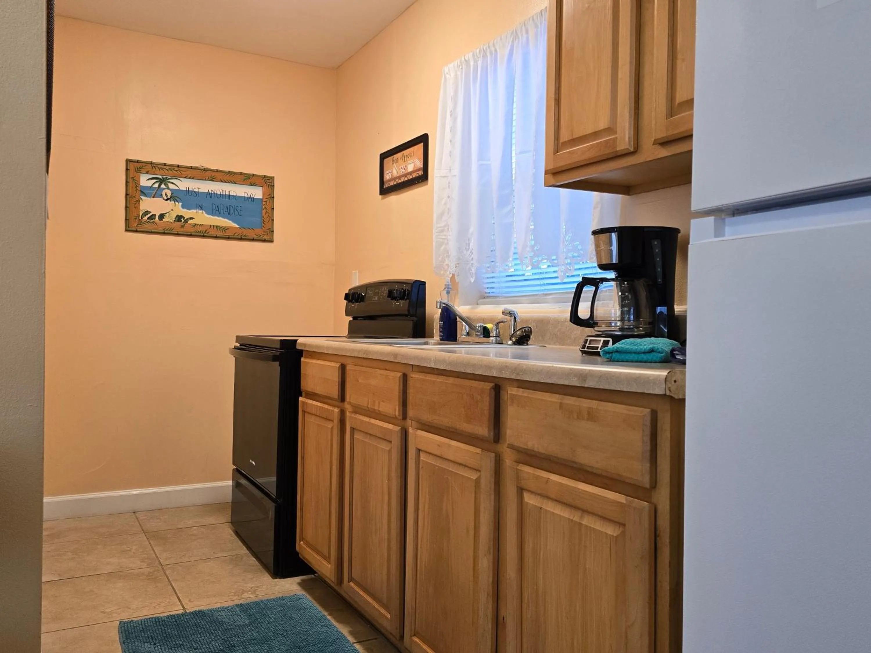 Kitchen or kitchenette in Oceanfront Sea Scape Motel
