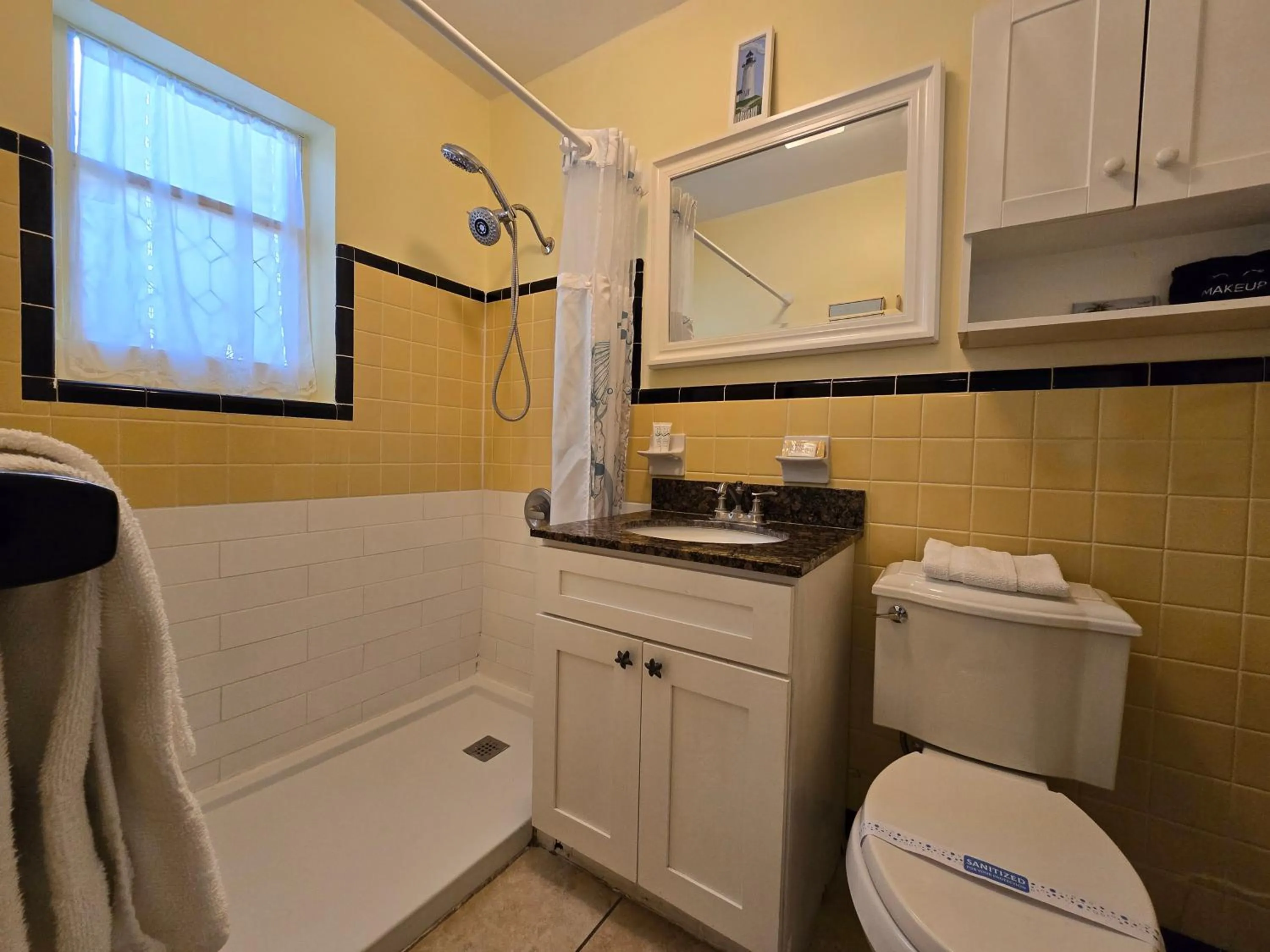 Bathroom in Oceanfront Sea Scape Motel