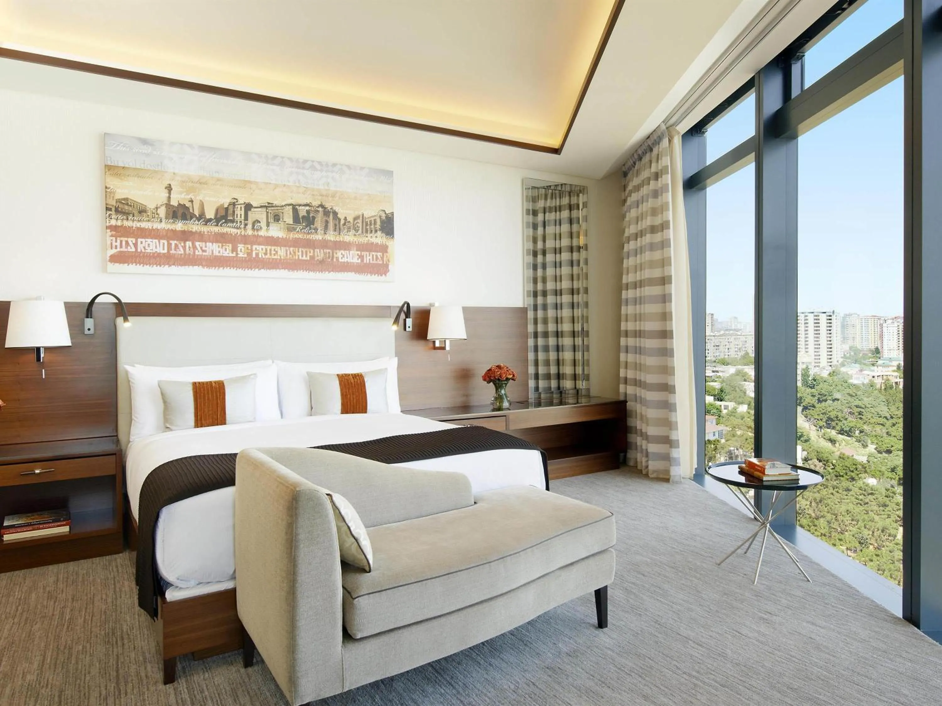 Bedroom, Bed in Fairmont Baku, Flame Towers