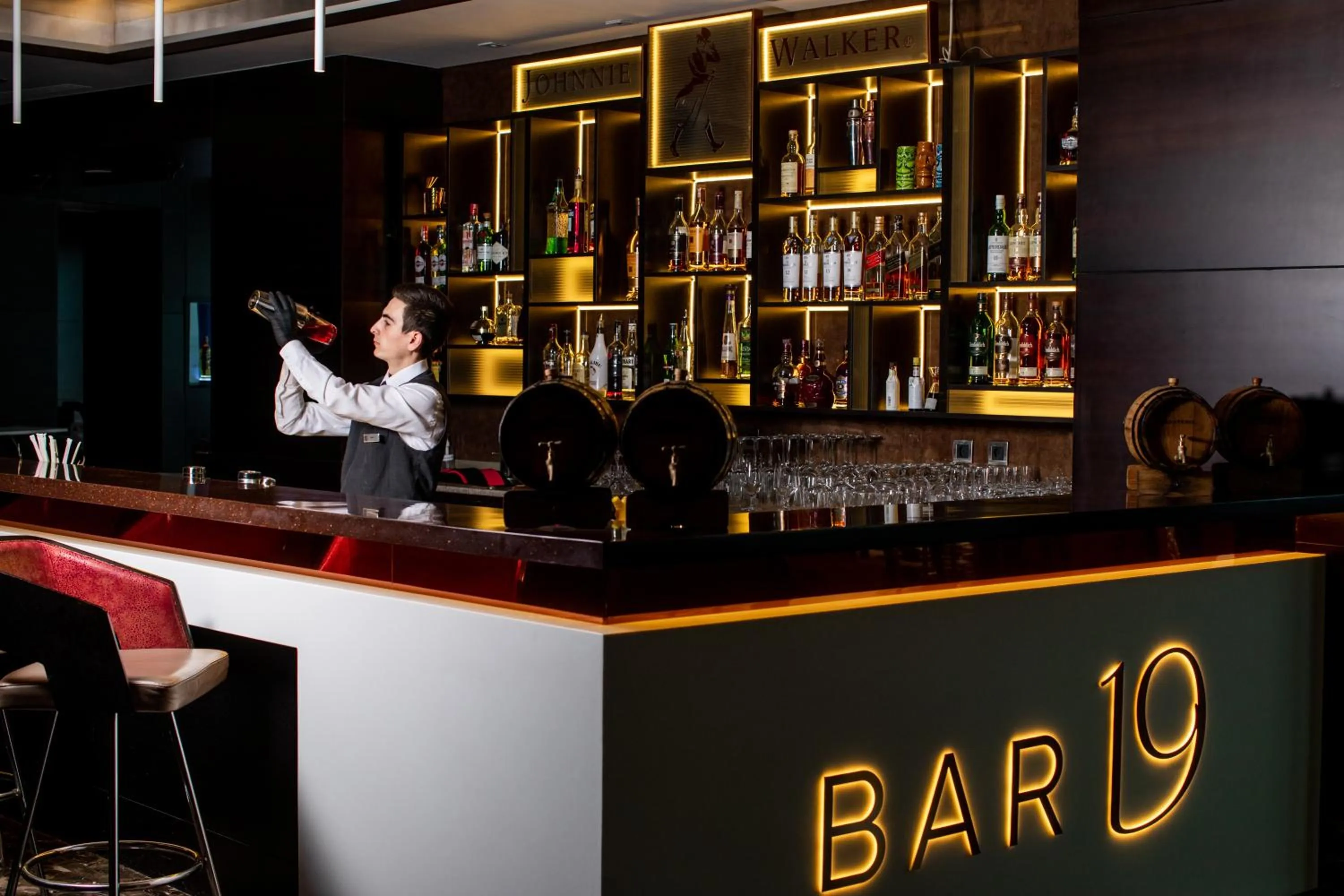 Lounge or bar in Fairmont Baku, Flame Towers