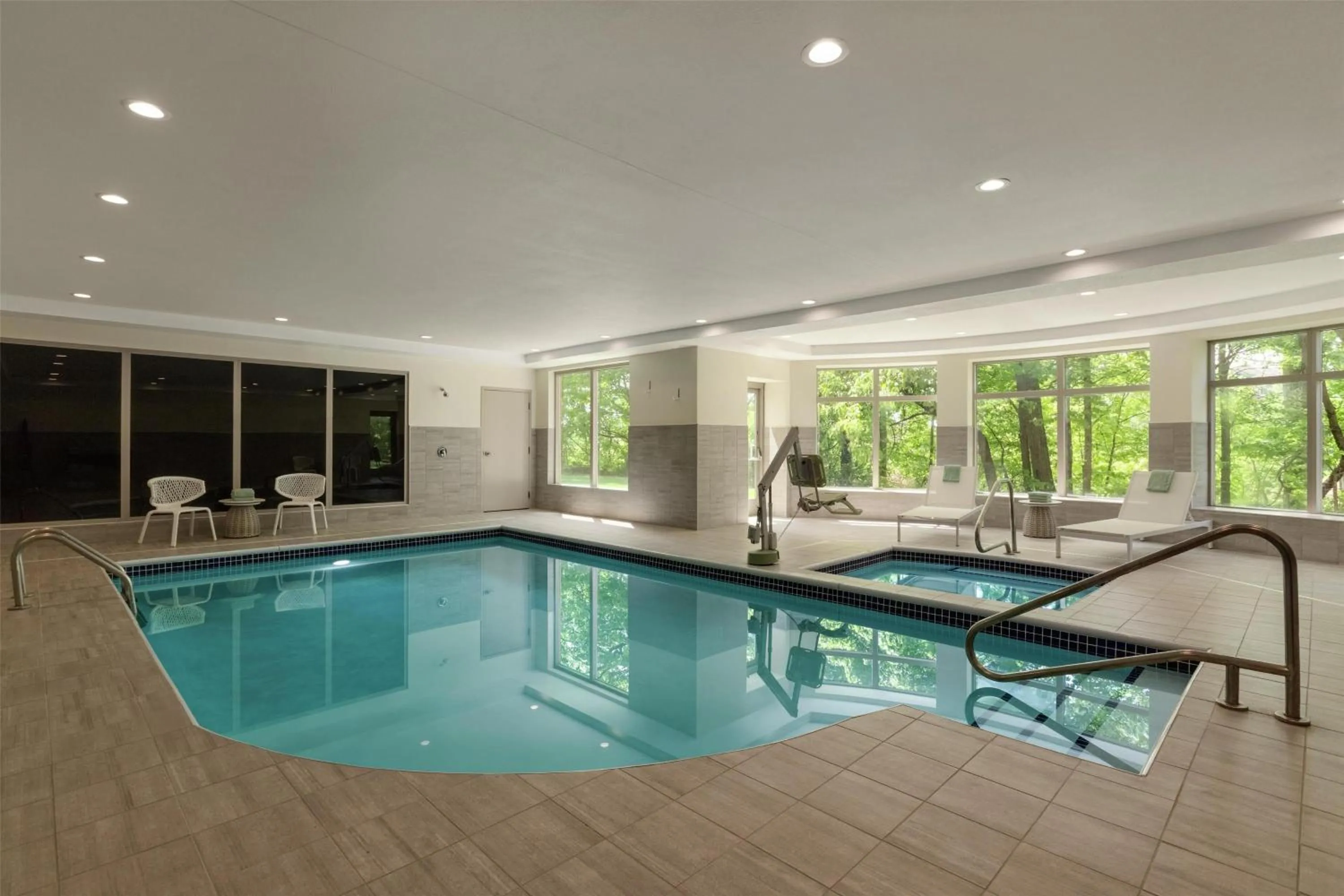 Pool view in Hilton Garden Inn Cleveland Airport