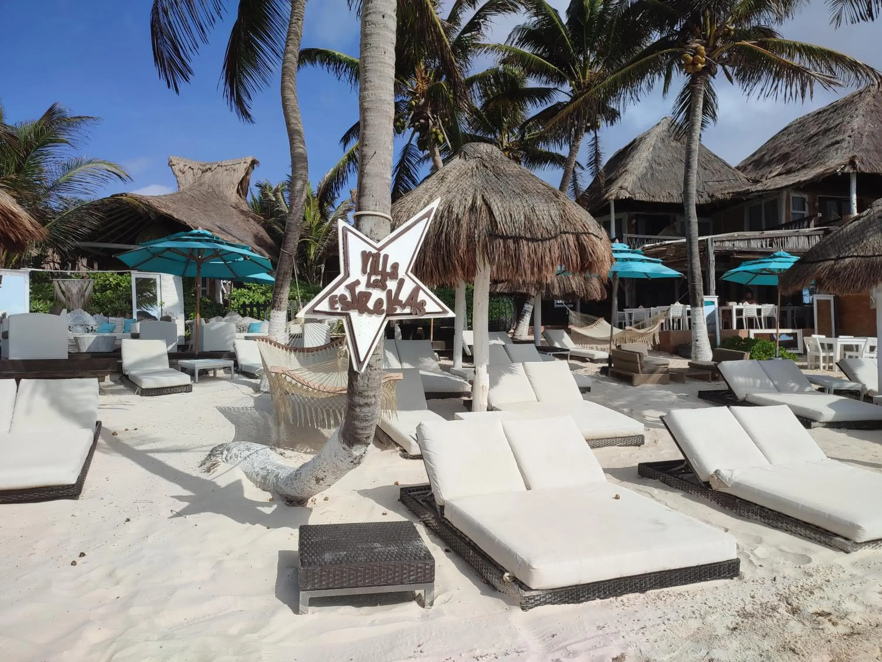 Beach in Villa Las Estrellas Tulum - located at the party zone Beach in Villa Las Estrellas Tulum - located at the party zone