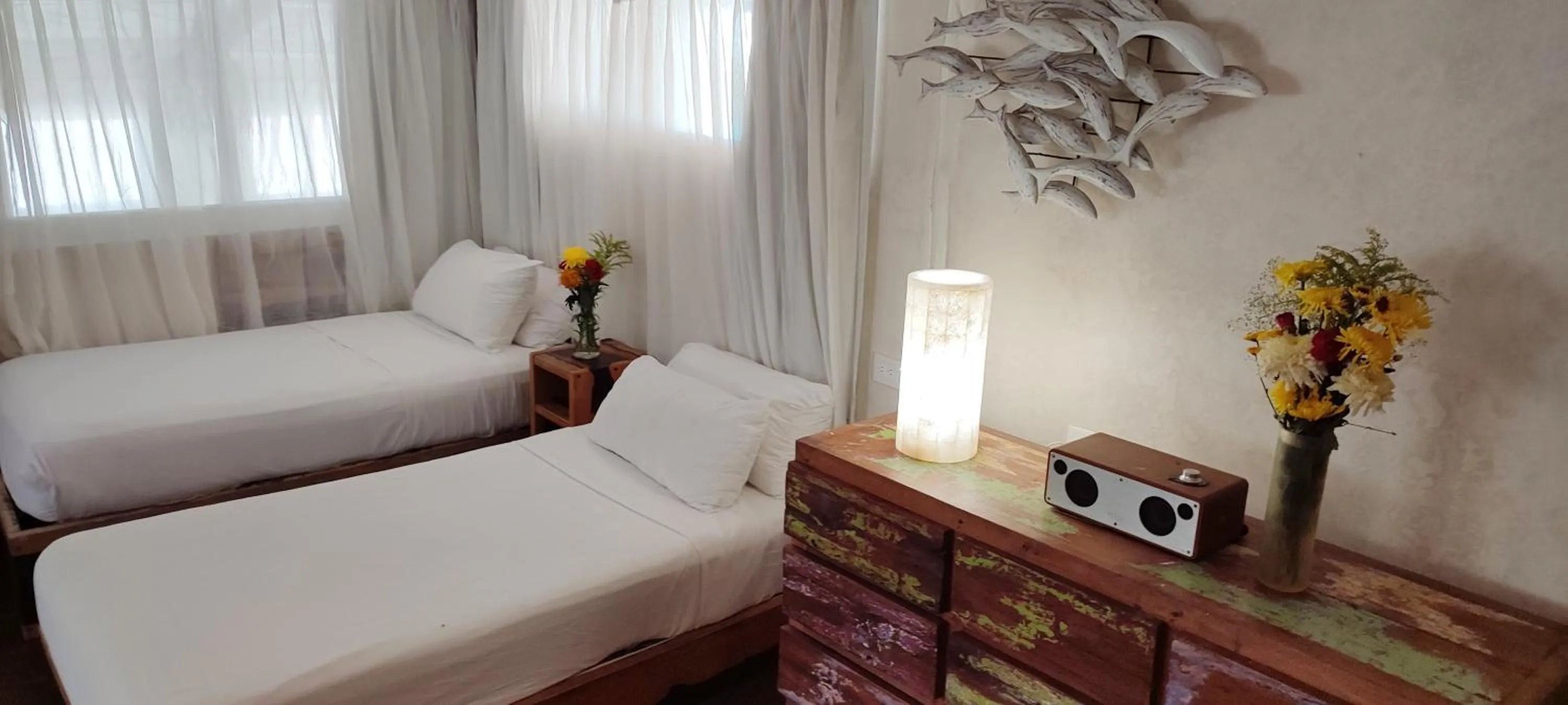 Bed in Villa Las Estrellas Tulum - located at the party zone