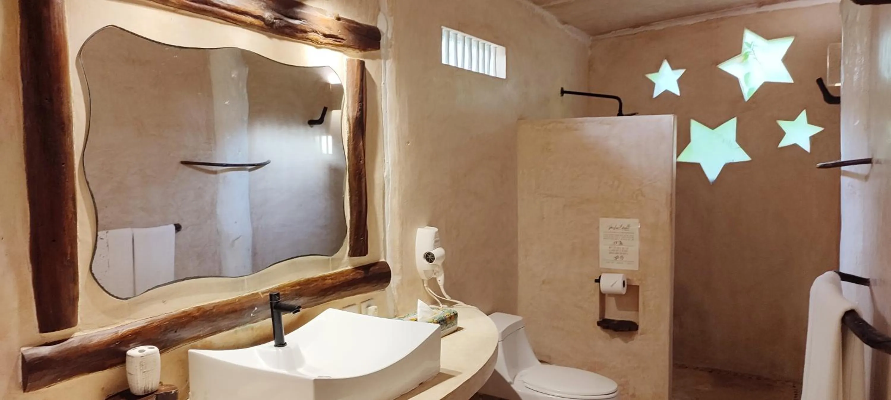 Shower in Villa Las Estrellas Tulum - located at the party zone