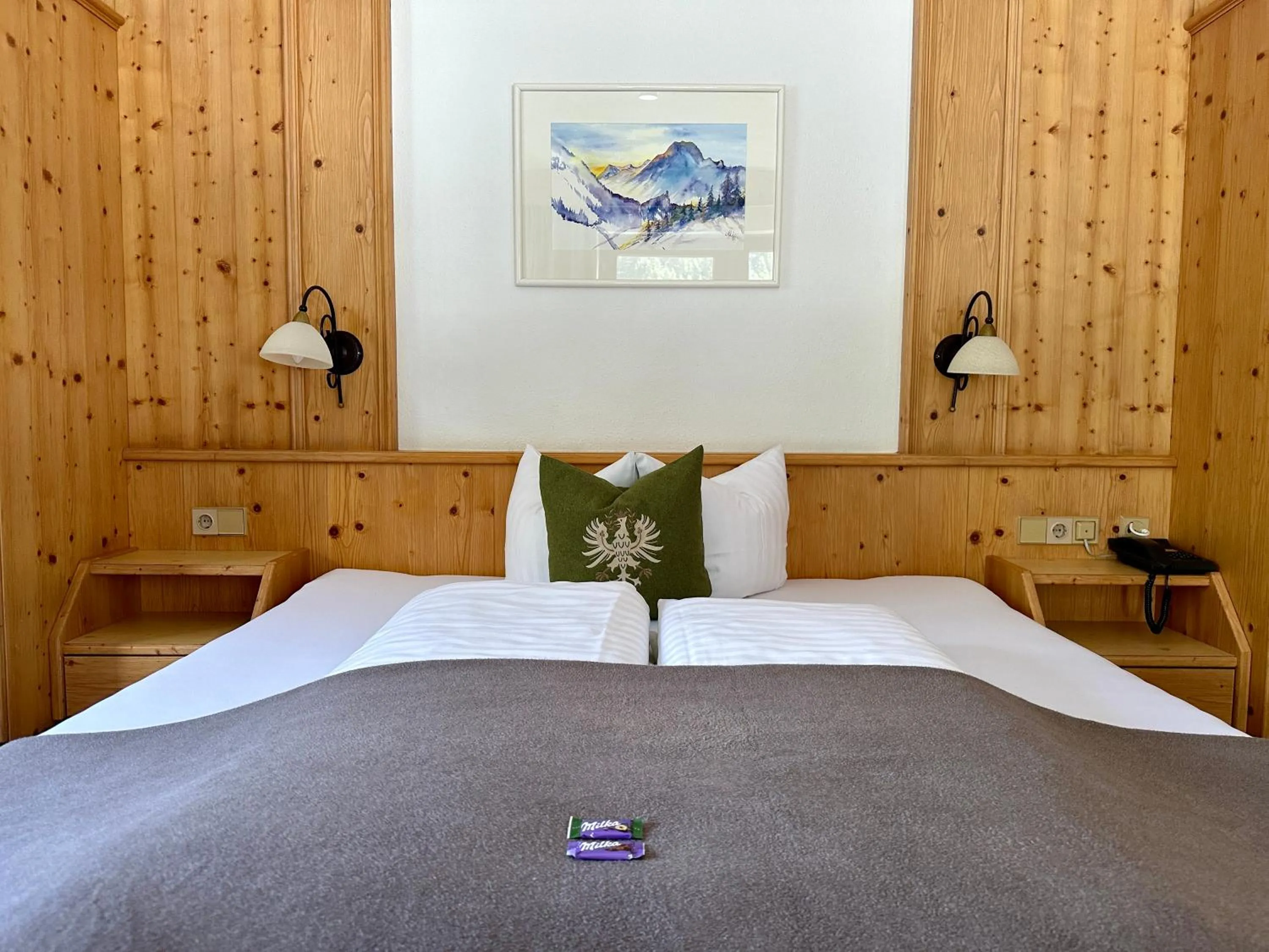 Bed in Hotel Zirbenhof