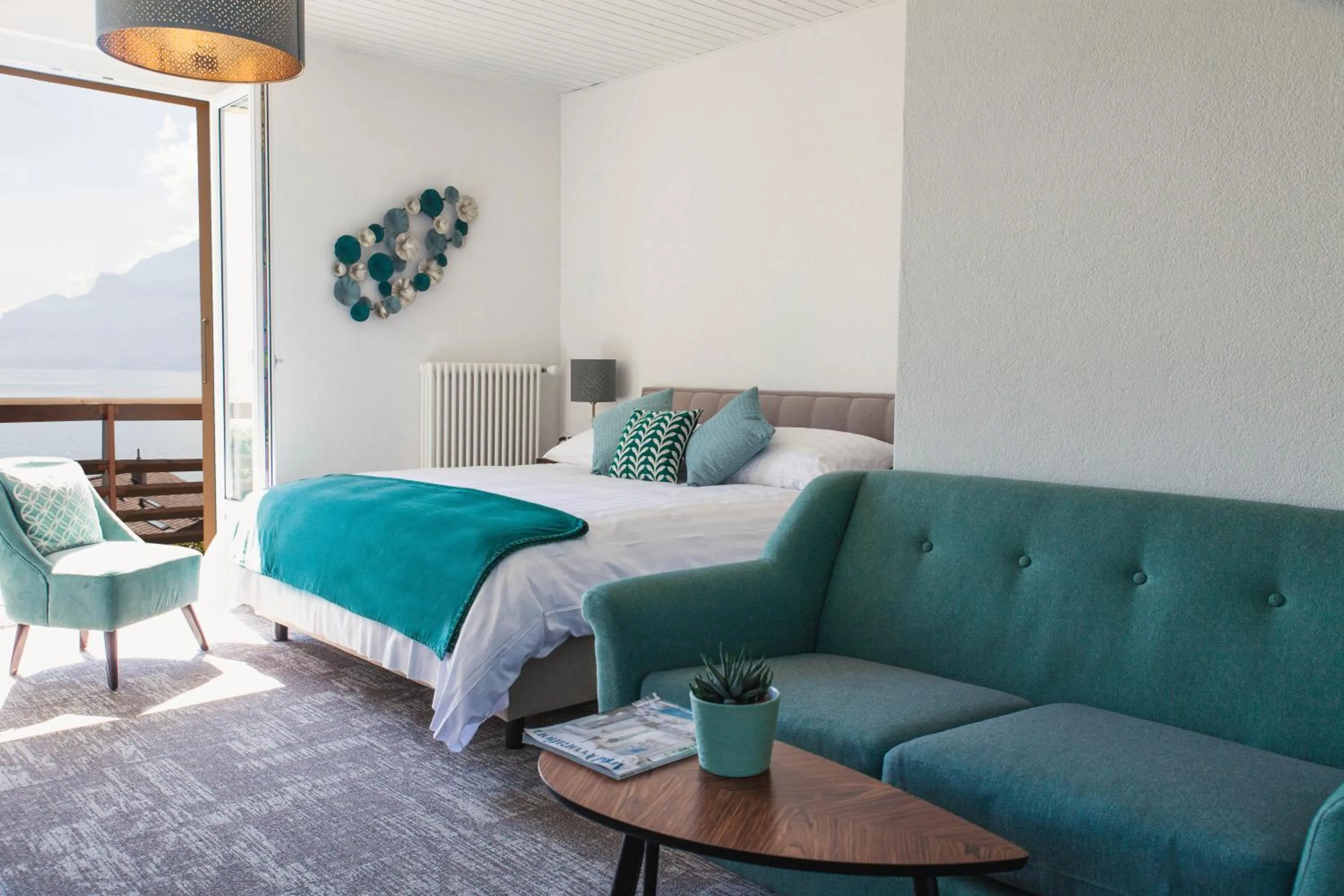 Bed in Auberge de Rivaz