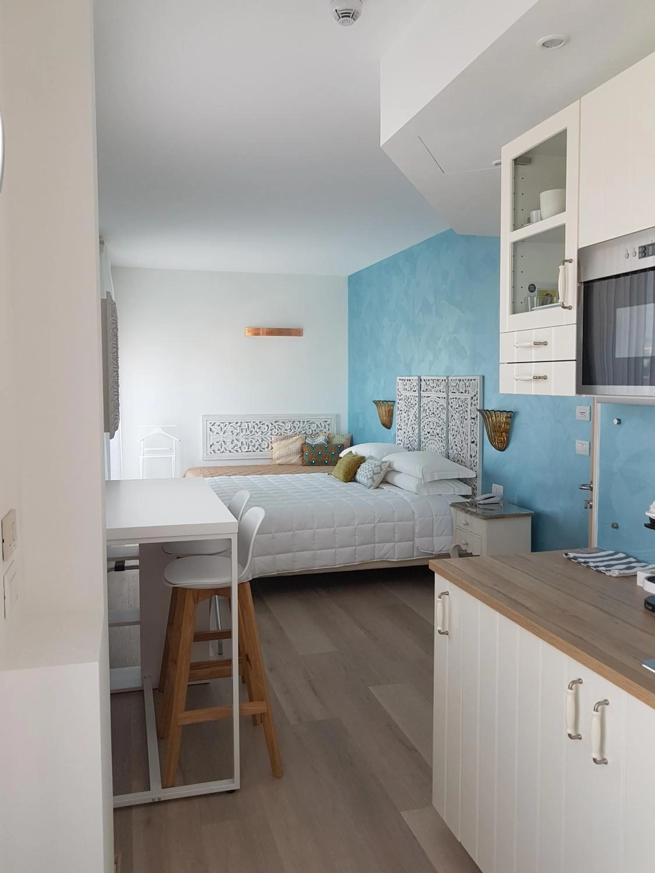 Kitchen or kitchenette, Bed in Hotel Albatros 3 Stelle Superior