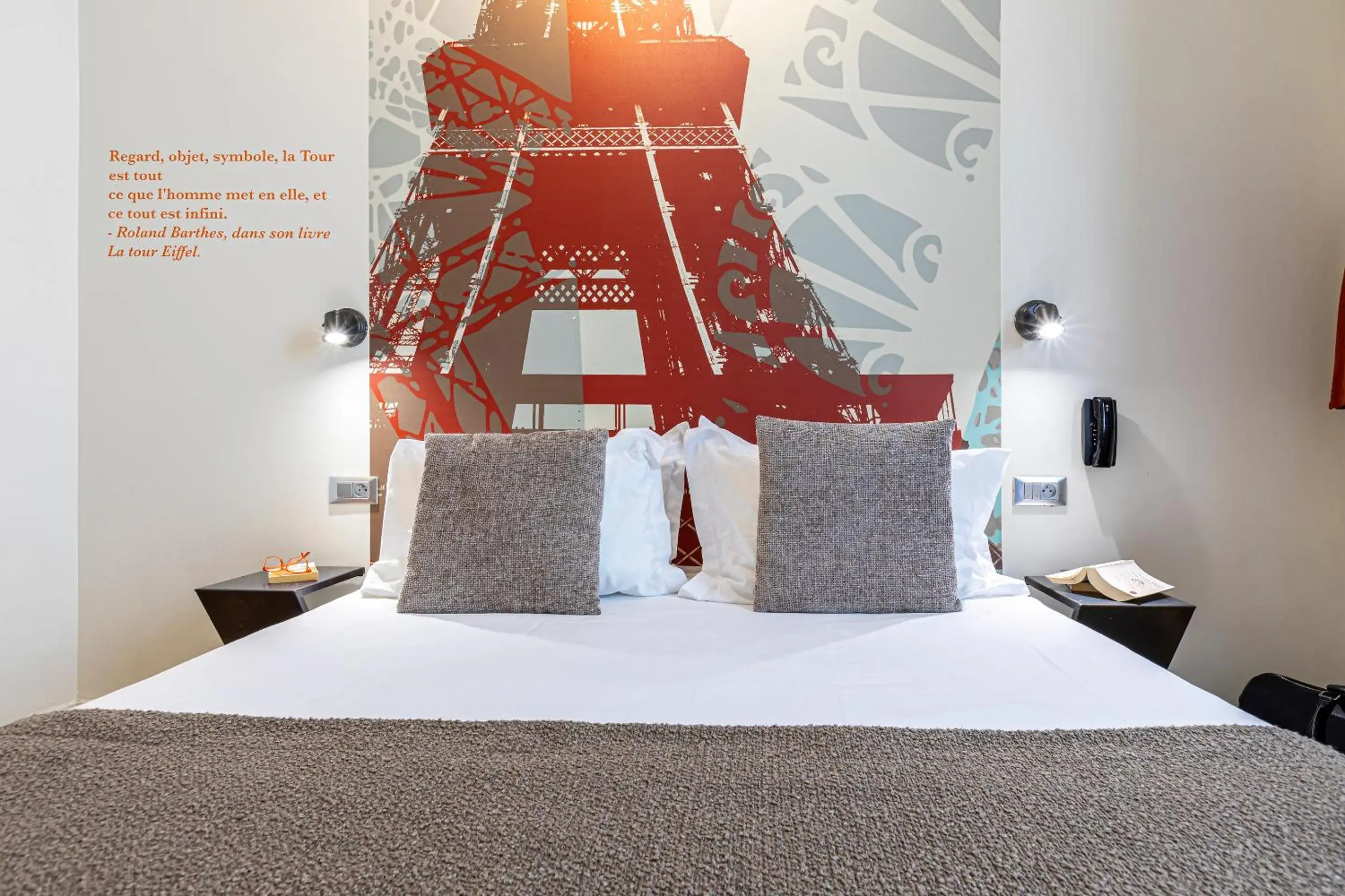 Bed in Hotel Alpha Paris Eiffel by Patrick Hayat Bed in Hotel Alpha Paris Eiffel by Patrick Hayat