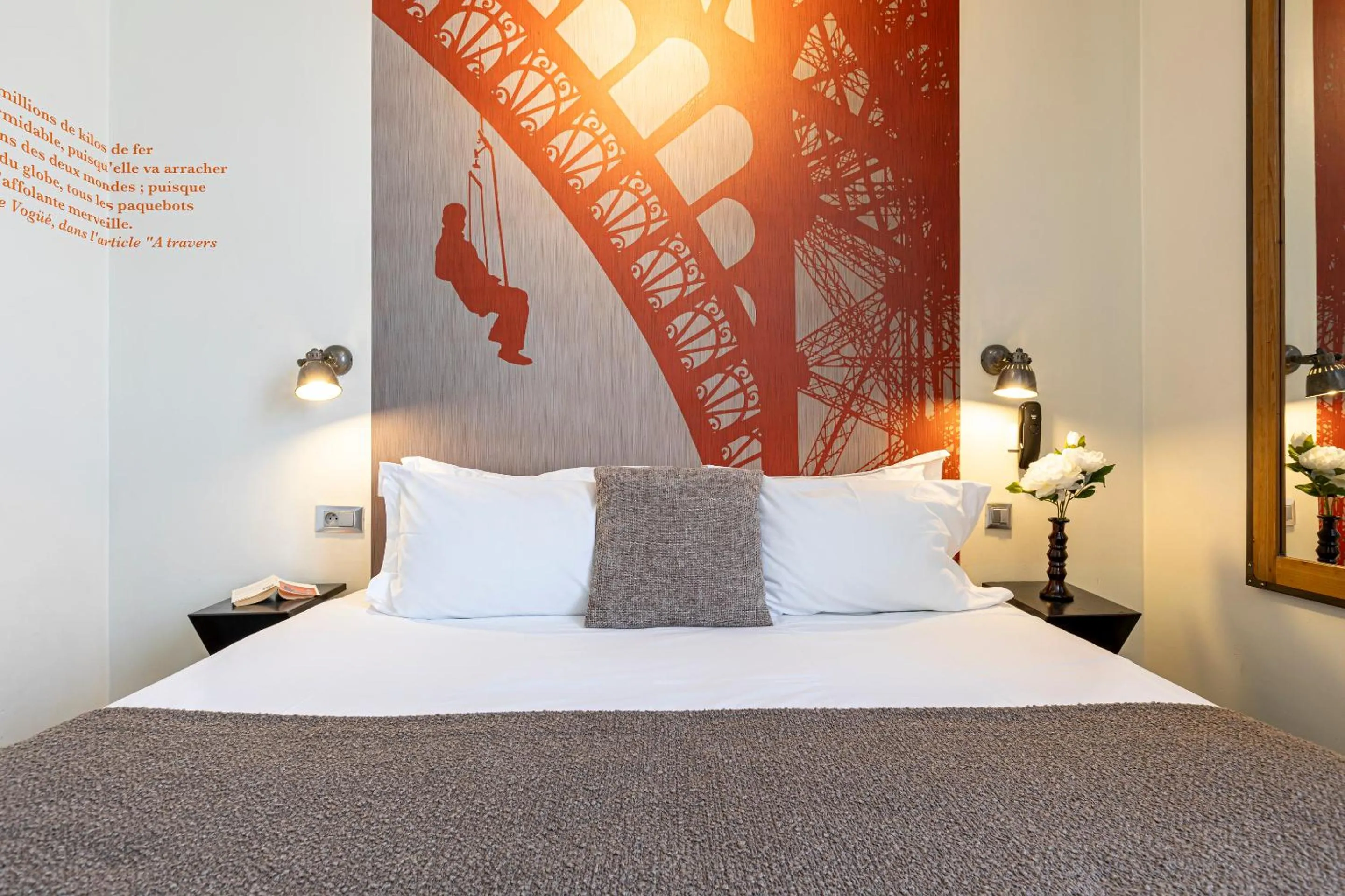 Bed in Hotel Alpha Paris Eiffel by Patrick Hayat