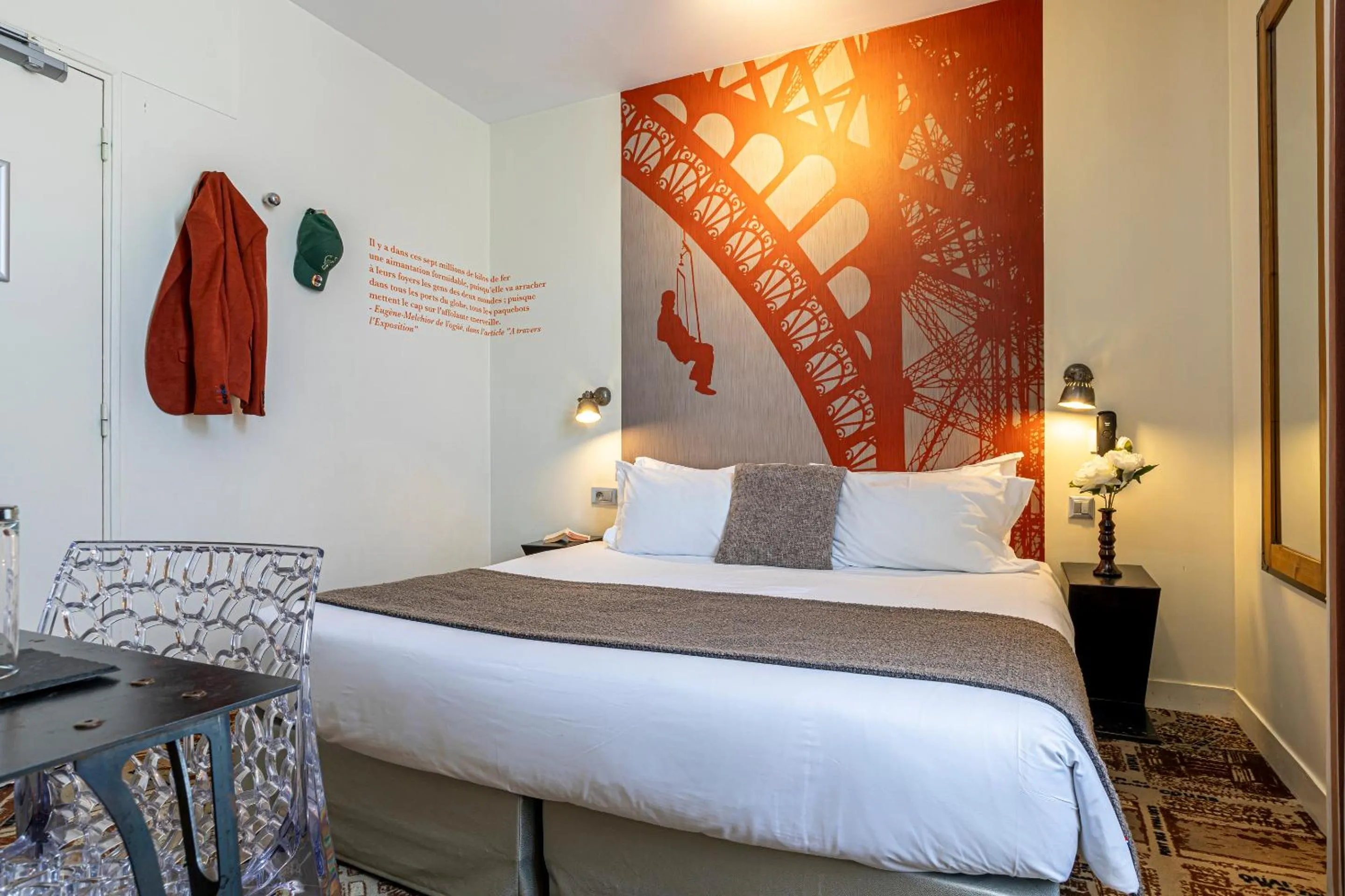 Bed in Hotel Alpha Paris Eiffel by Patrick Hayat