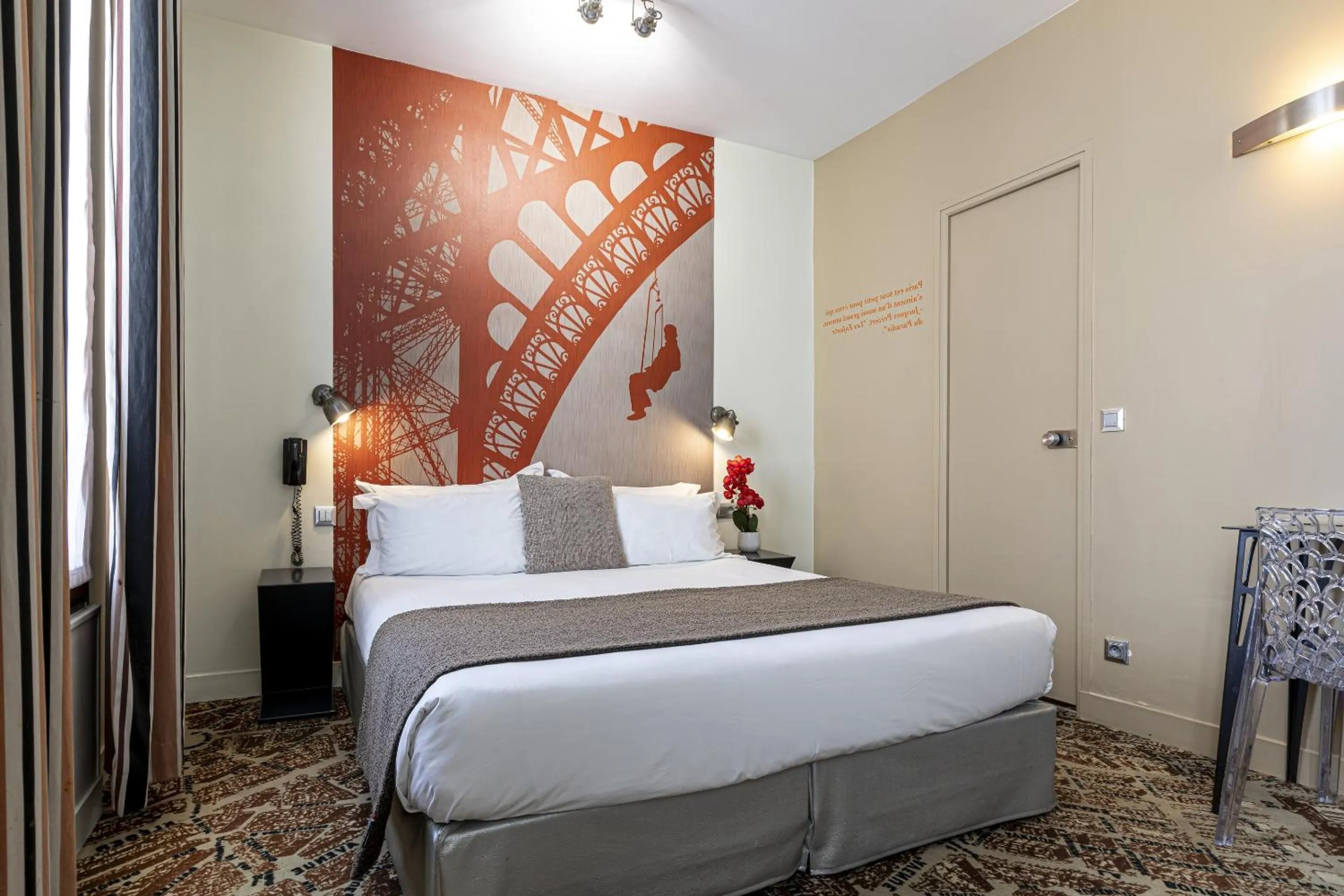 Bed in Hotel Alpha Paris Eiffel by Patrick Hayat