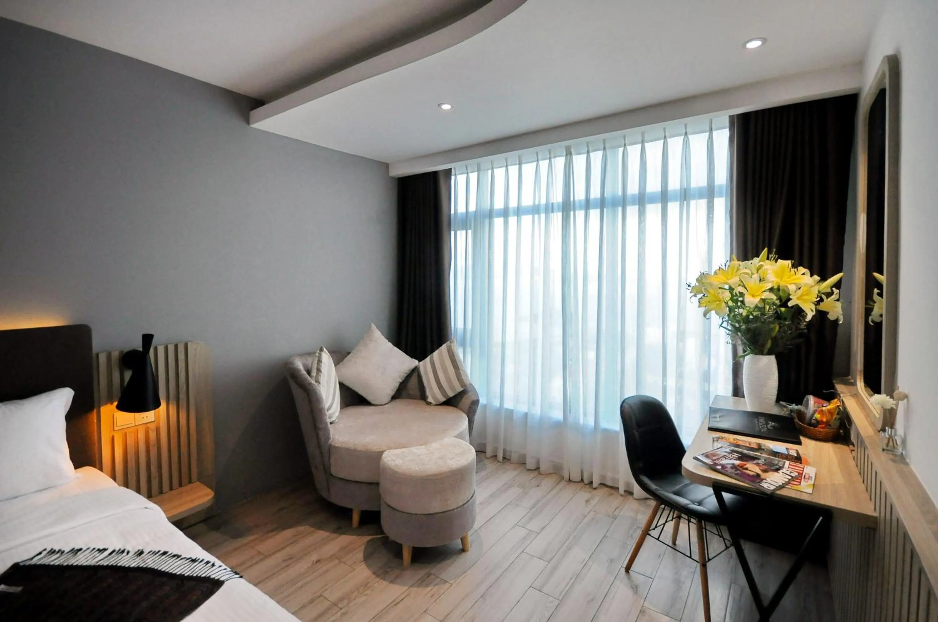 View (from property/room), Bed in Anrizon Hotel Nha Trang