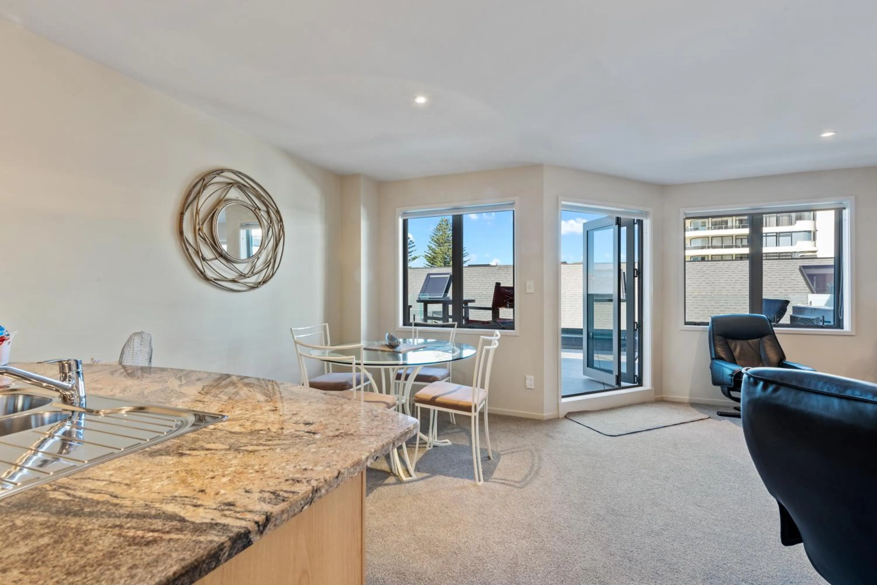 Living room in Pavilion Beachfront Apartments