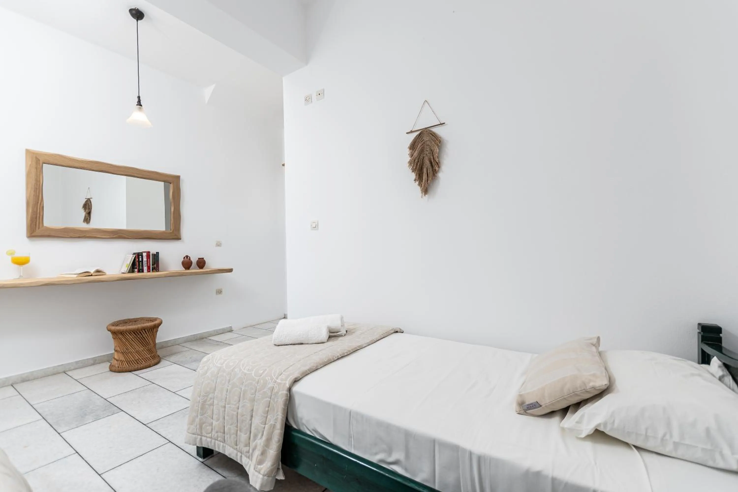 Bedroom, Bed in Studios Vrettos Beachfront Hotel