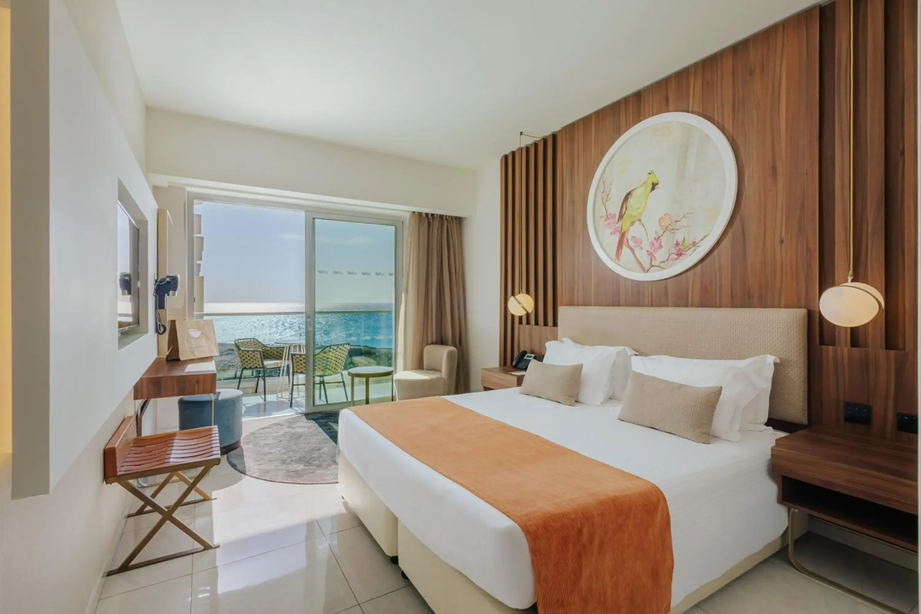 Bed in NissiBlu Beach Resort Bed in NissiBlu Beach Resort