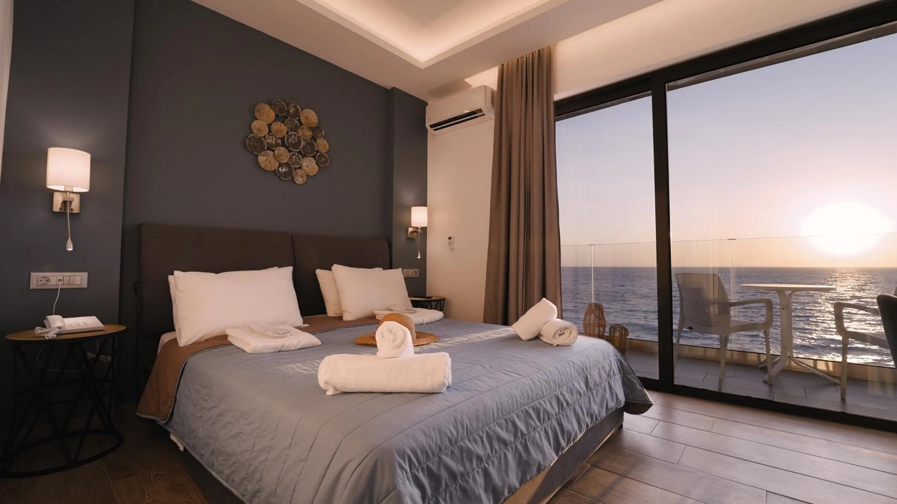 Bed in Sunrise Luxury Apartments Rhodes