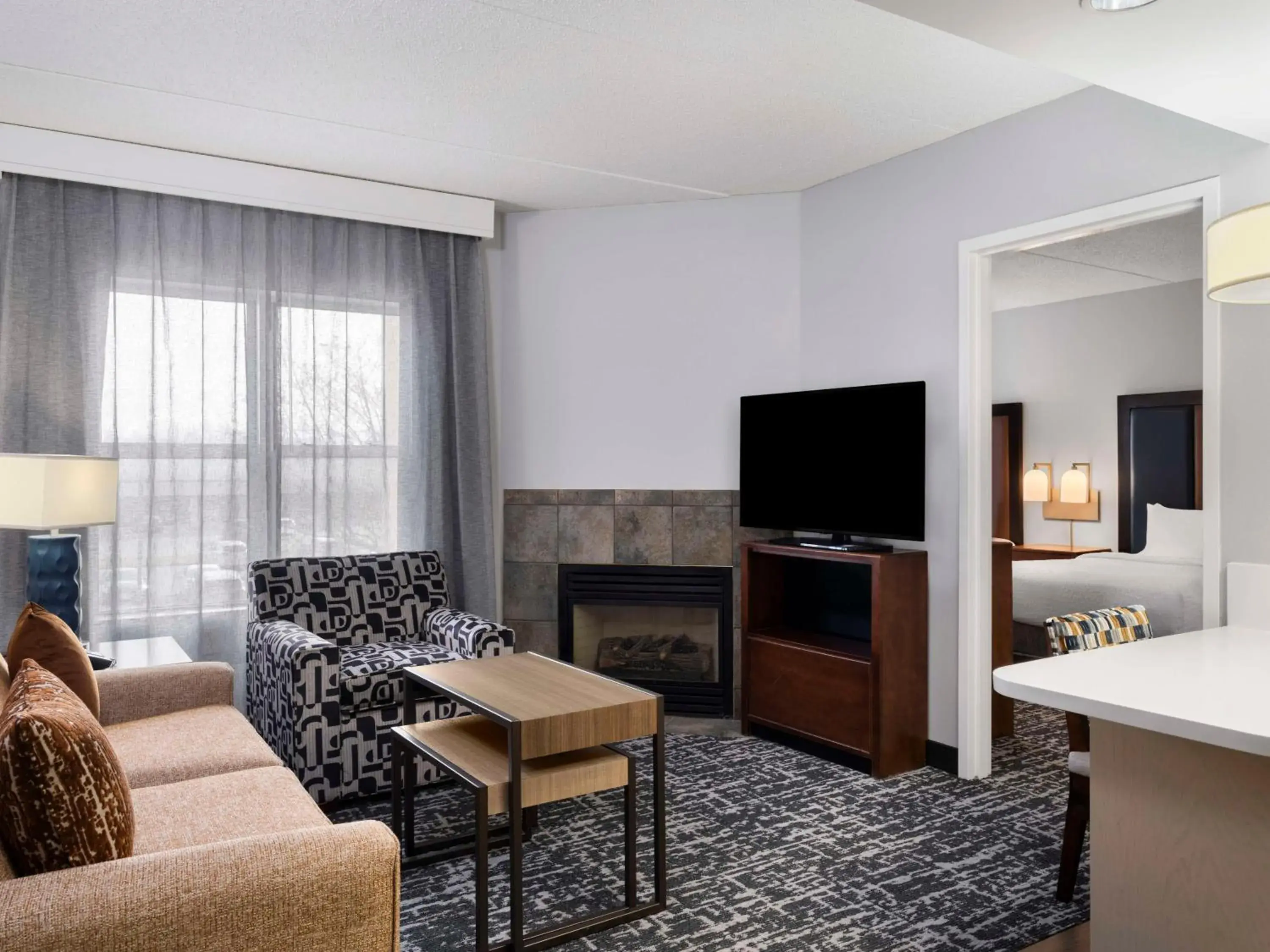 Queen Suite with Two Queen Beds and Fireplace in Homewood Suites Columbus - Airport Queen Suite with Two Queen Beds and Fireplace in Homewood Suites Columbus - Airport
