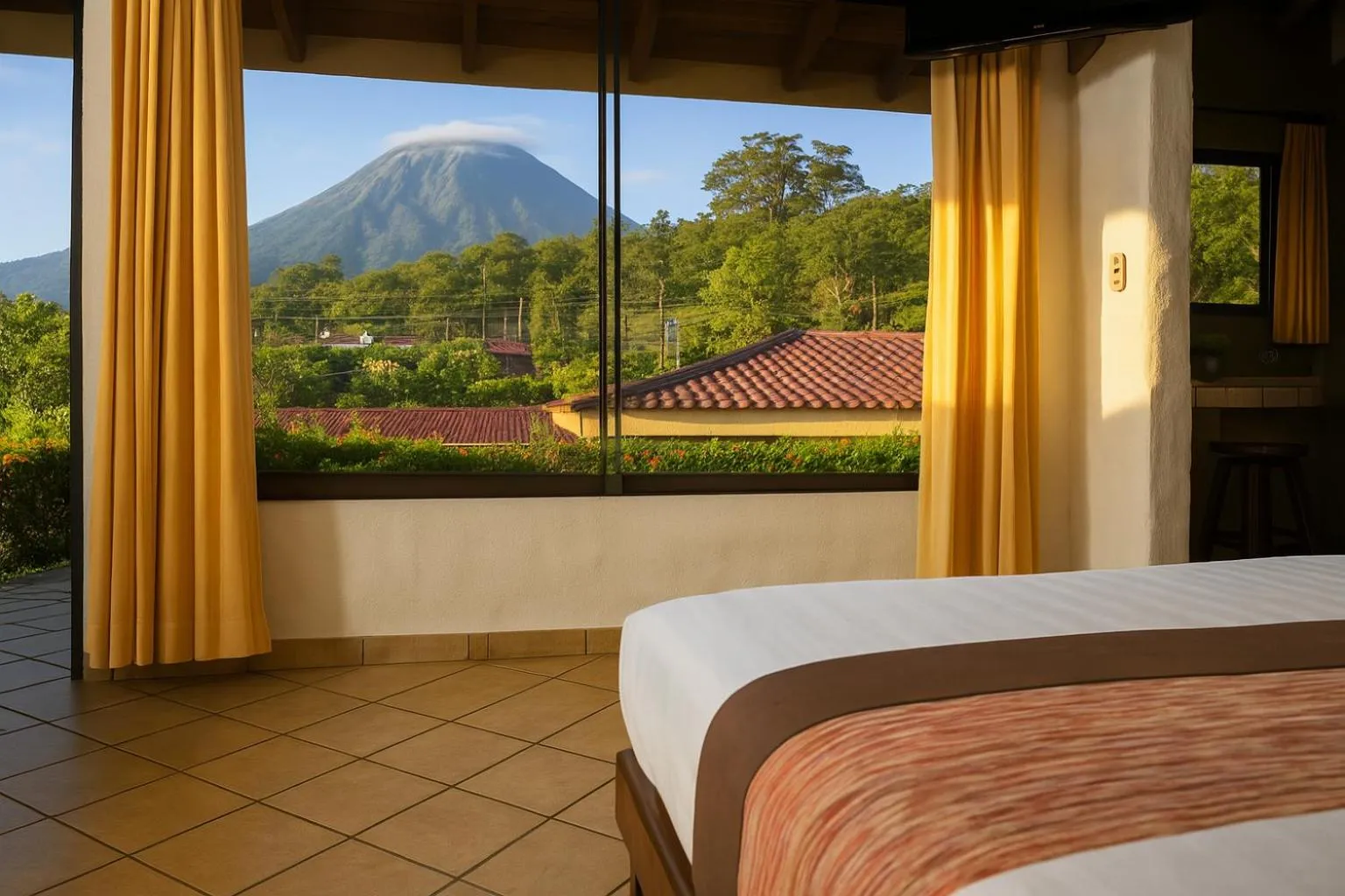 Bed in Arenal Volcano Inn