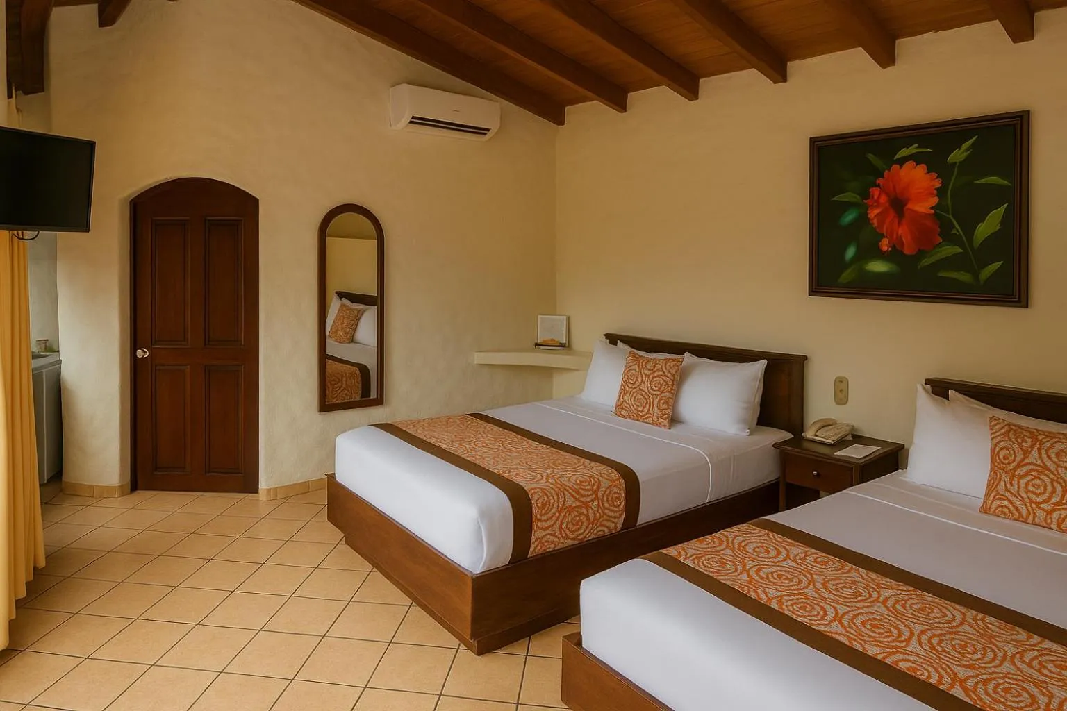 Bed in Arenal Volcano Inn